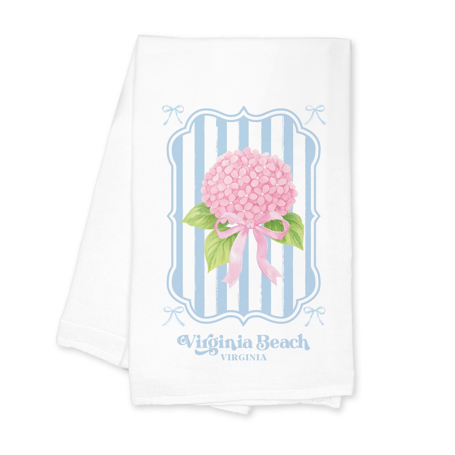 Cotton Tea Towel White-Love+Local Hydrangea Cottage -0