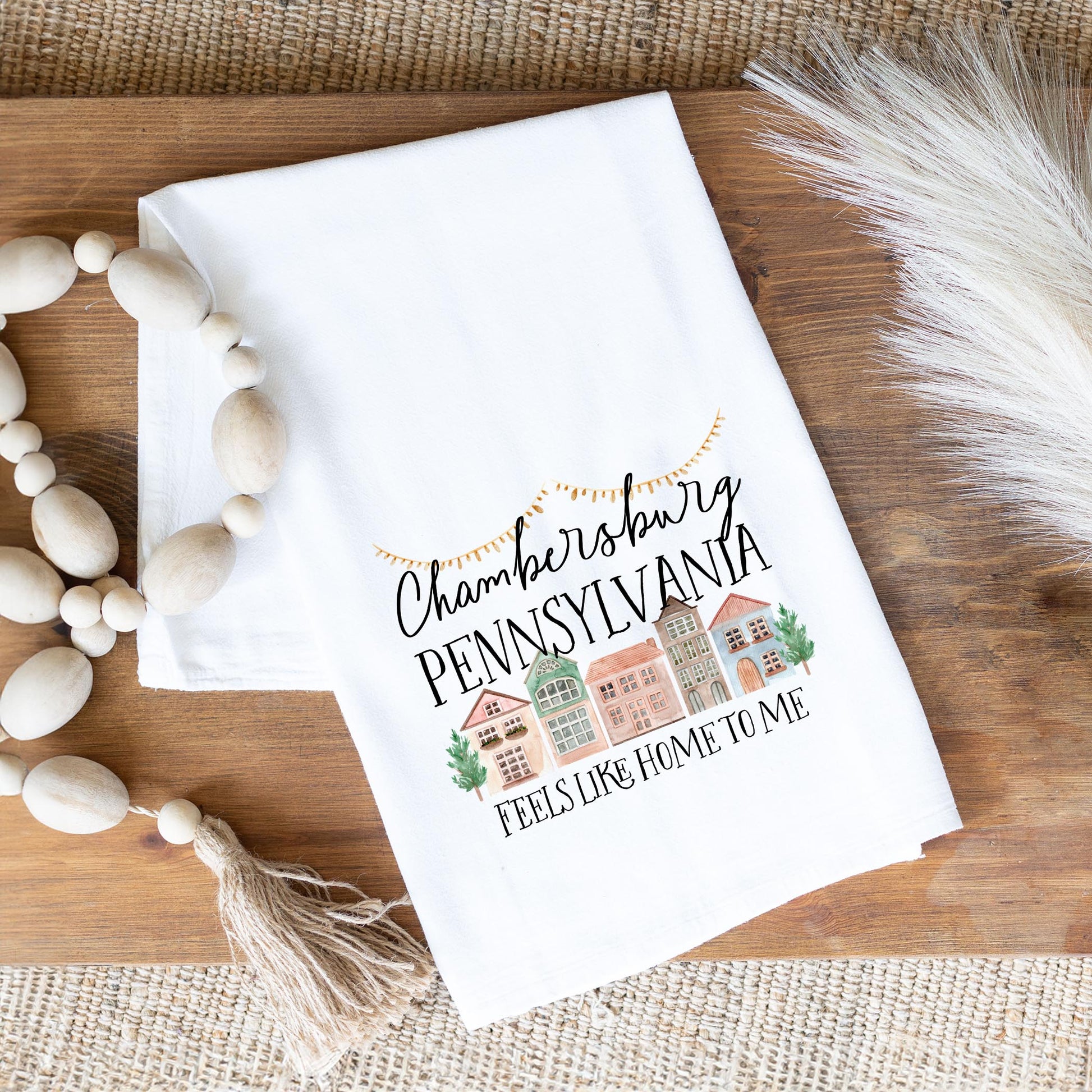 Cotton Tea Towel White-Feels Like Home Chambersburg Pennsylvania -1