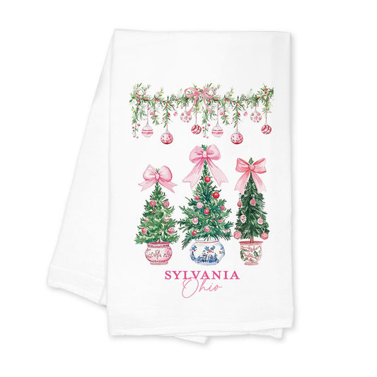 Cotton Tea Towel White-Blush & Baubles Sylvania Ohio -0