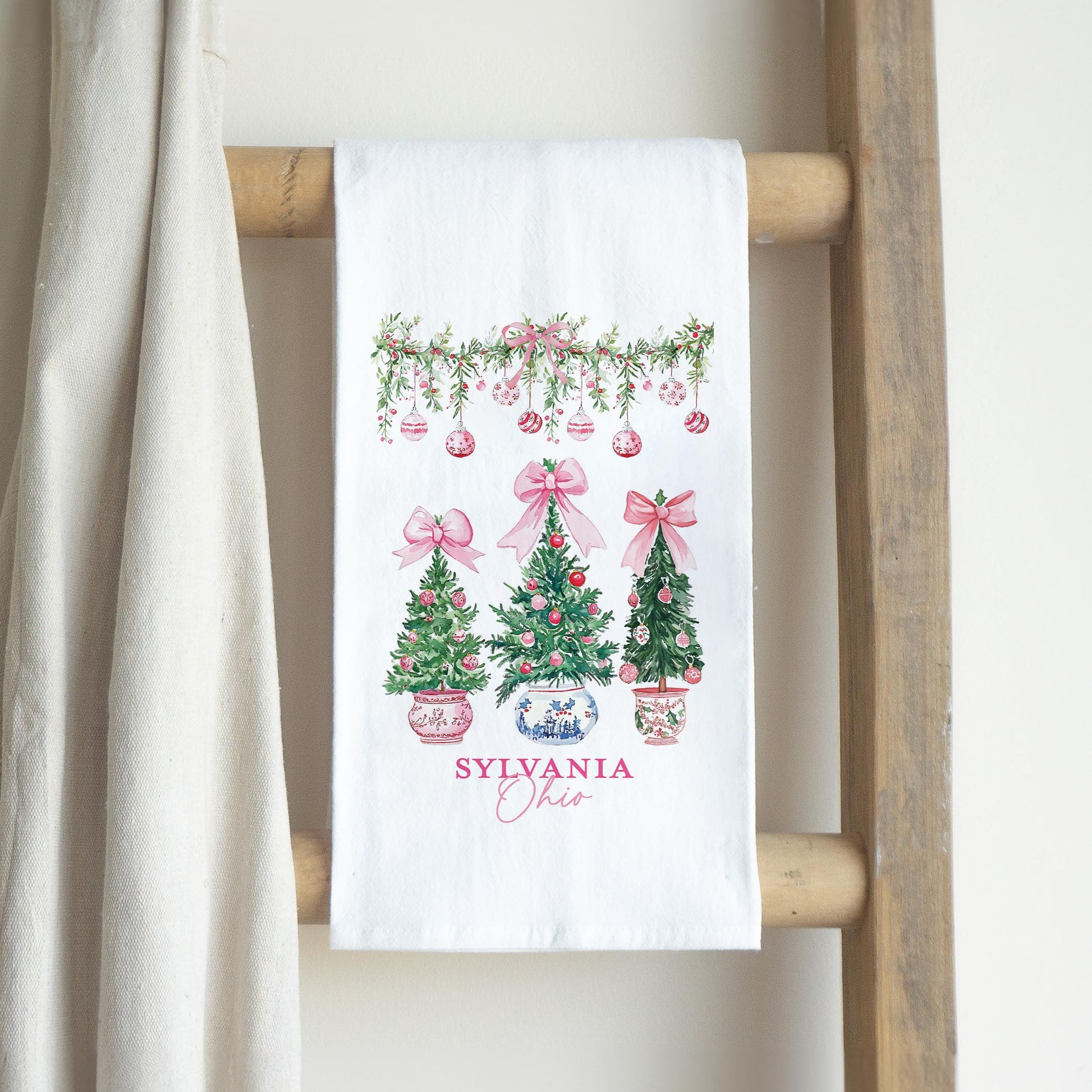 Cotton Tea Towel White-Blush & Baubles Sylvania Ohio -2