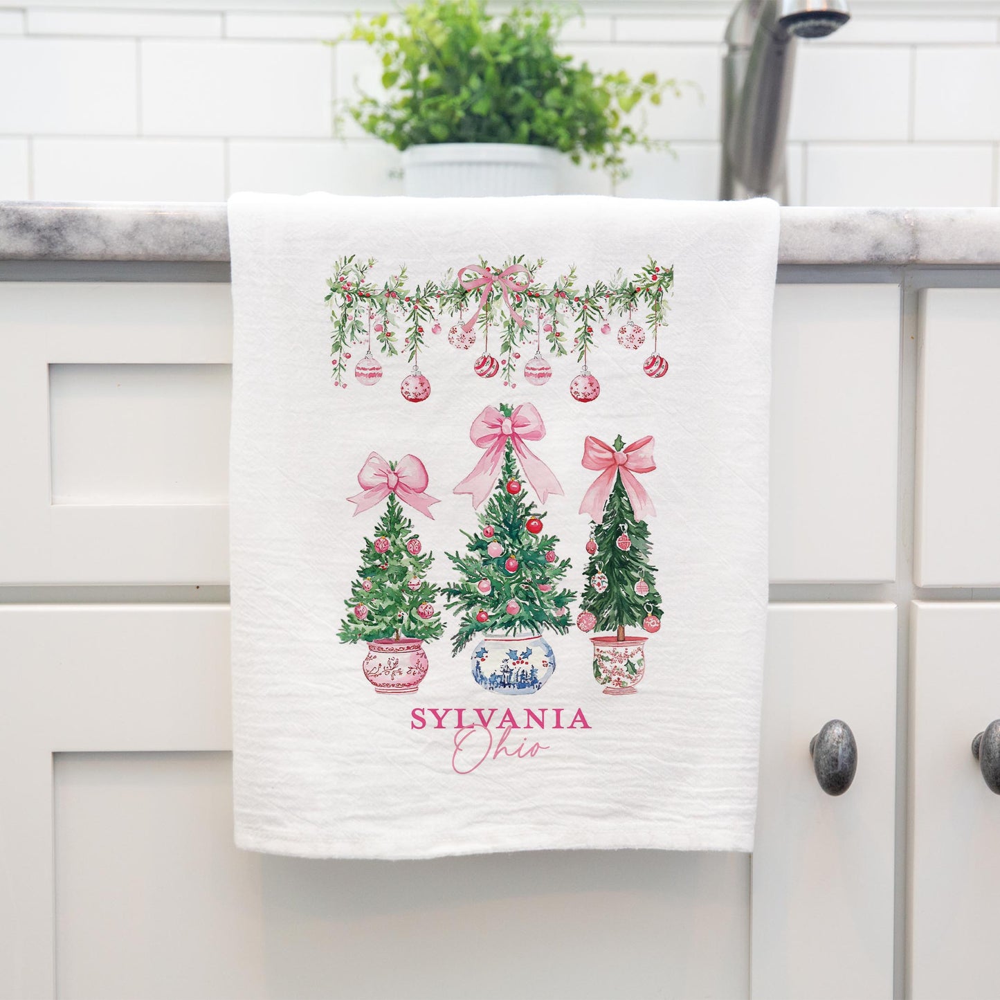 Cotton Tea Towel White-Blush & Baubles Sylvania Ohio -3