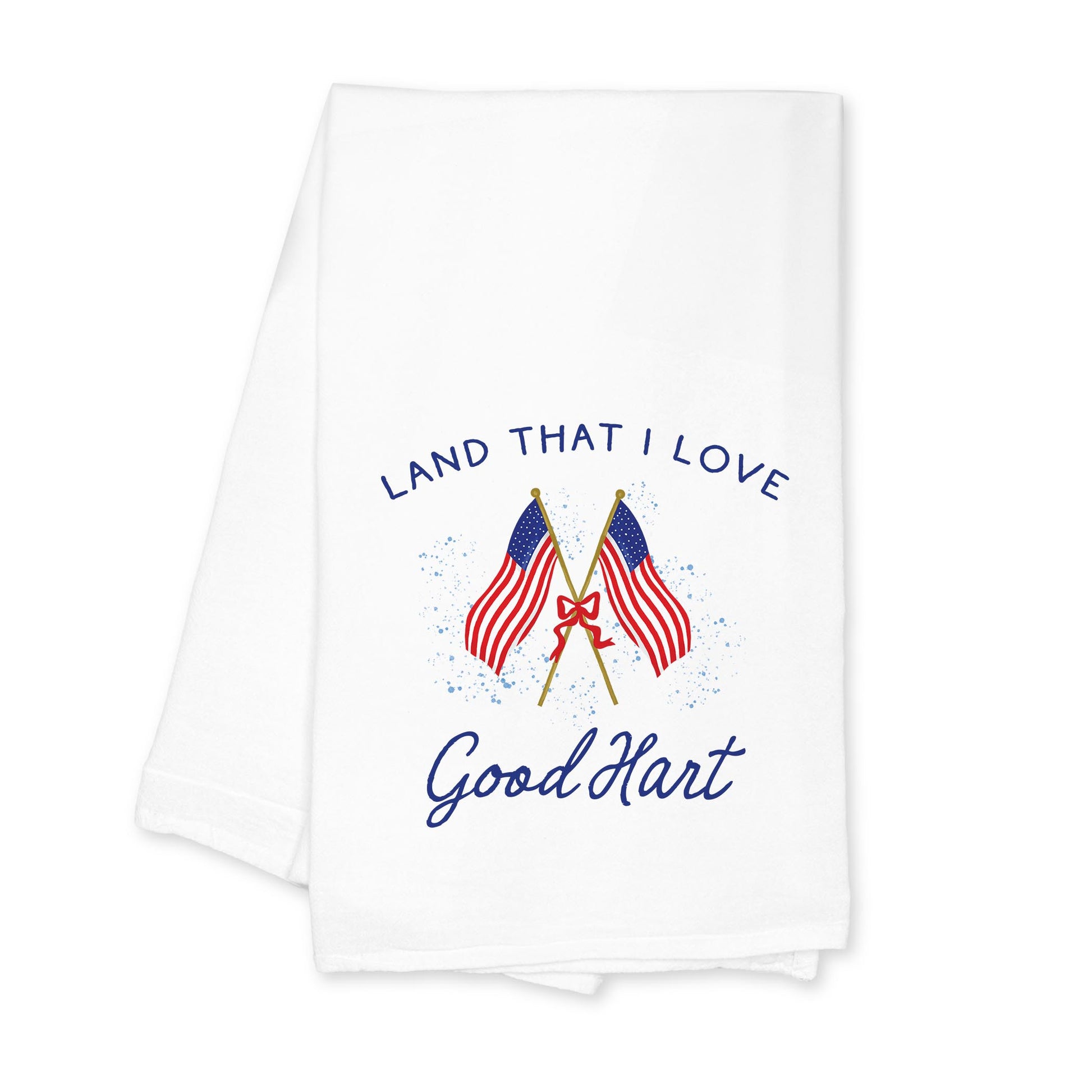 Cotton Tea Towel White-American Summer Good Hart Michigan -0