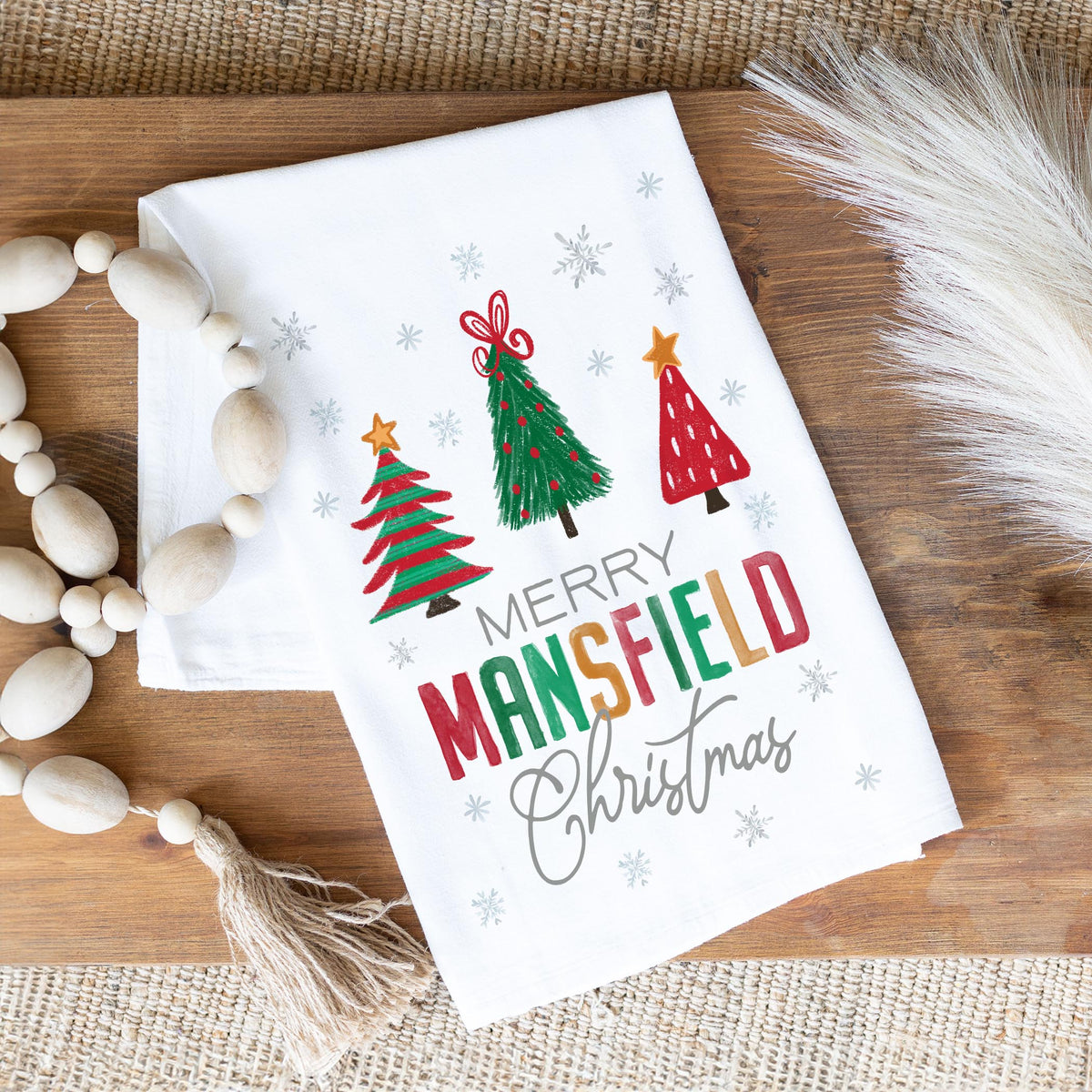 Cotton Tea Towel White-Whimsy Wonder Traditional Mansfield Washington -1
