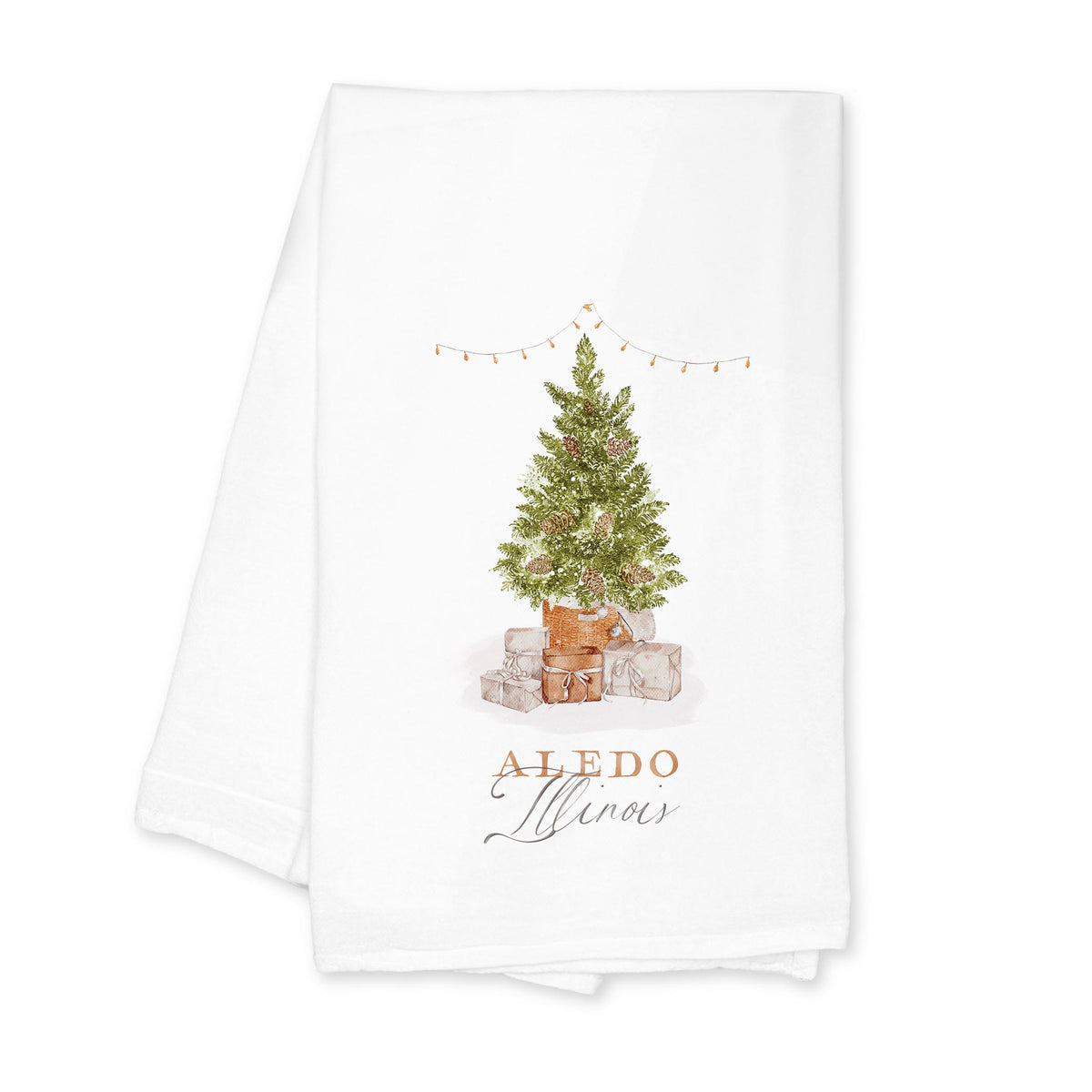 Cotton Tea Towel White-Cottage Tree Aledo Illinois -0