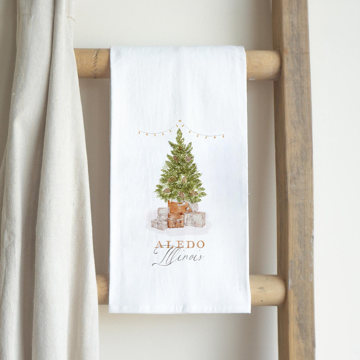 Cotton Tea Towel White-Cottage Tree Aledo Illinois -2
