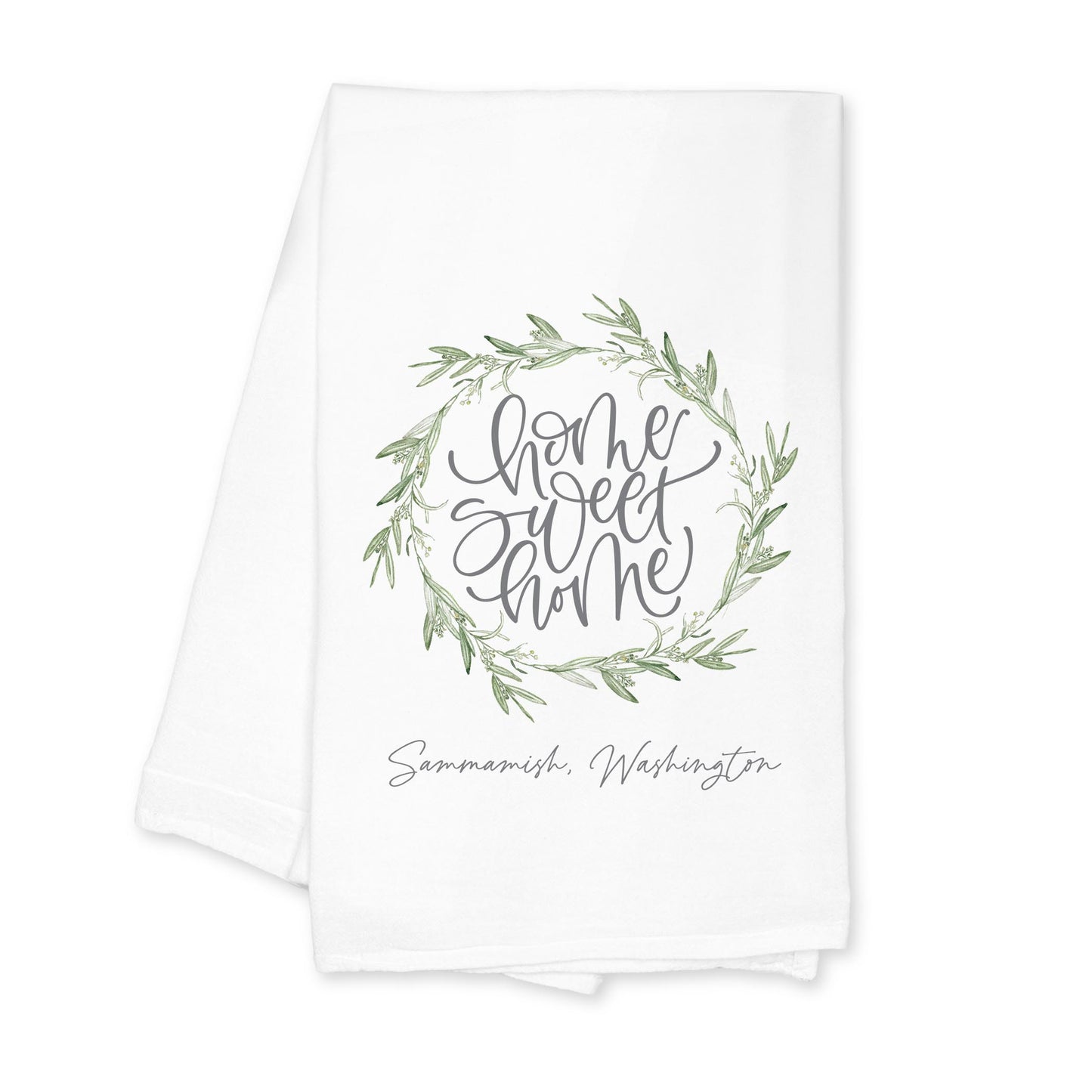 Cotton Tea Towel White-Home Wreath Sammamish Washington -0