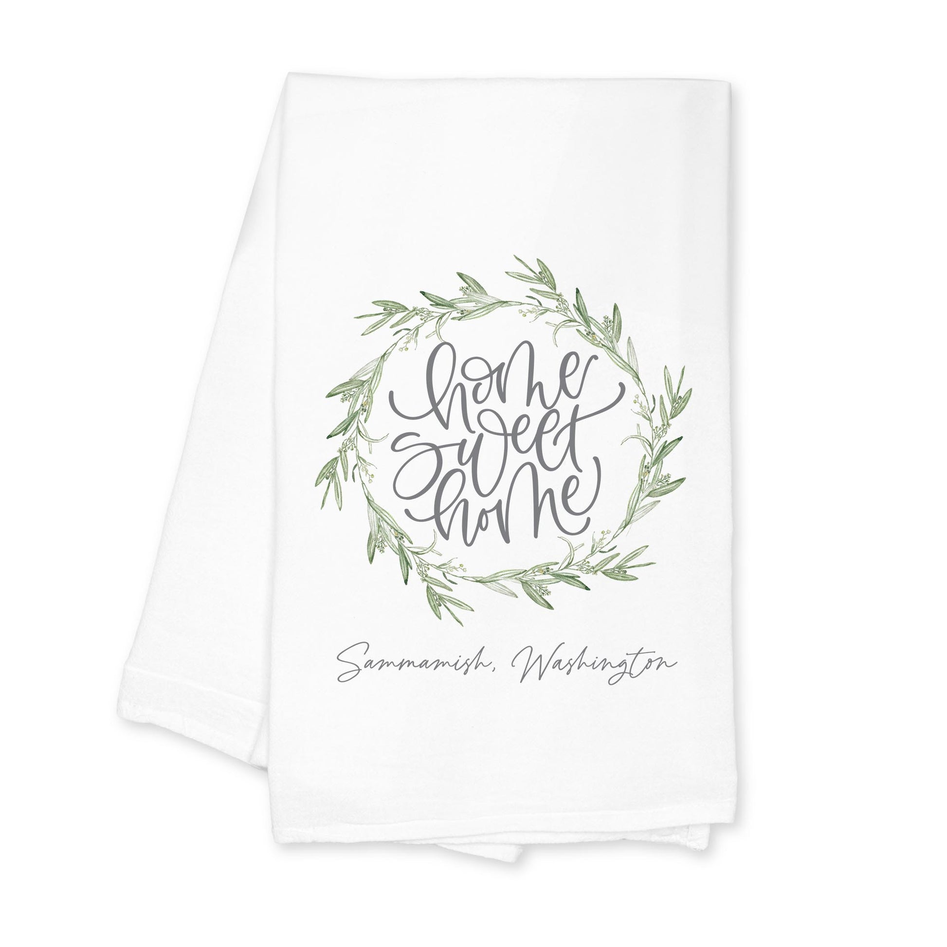 Cotton Tea Towel White-Home Wreath Sammamish Washington -0