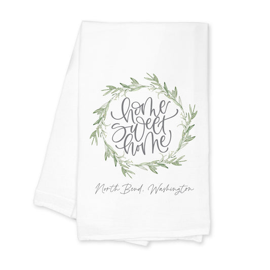 Cotton Tea Towel White-Home Wreath North Bend Washington -0