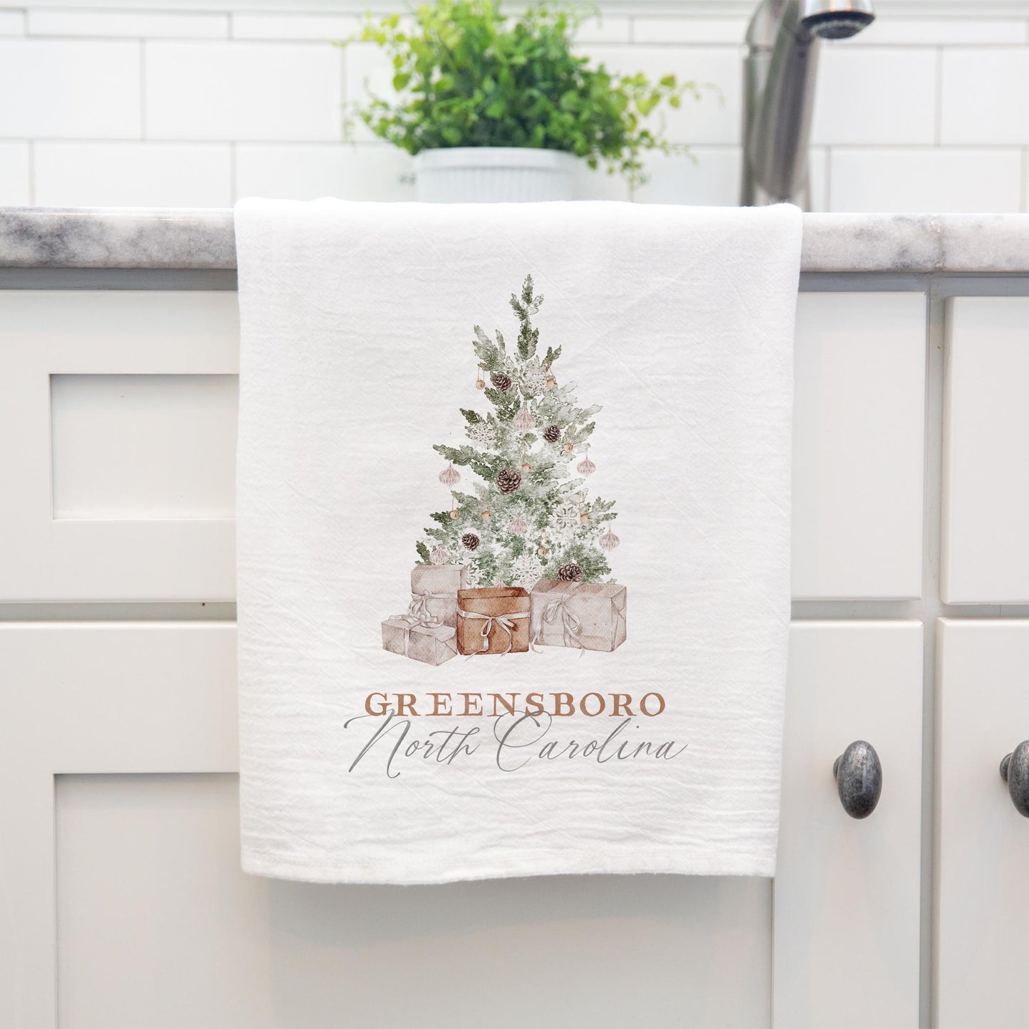 Cotton Tea Towel White-Crystal Cottage Greensboro North Carolina -3