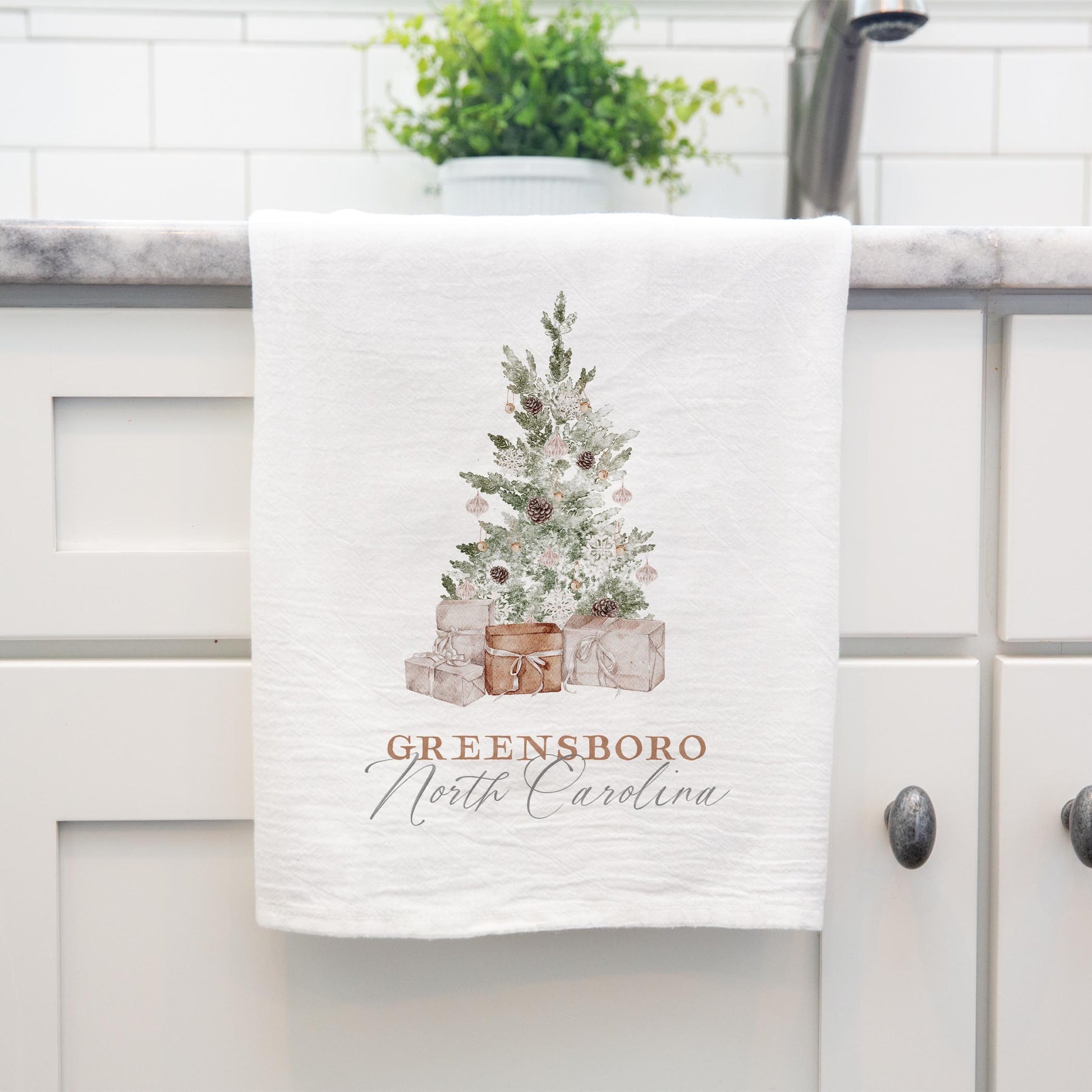 Cotton Tea Towel White-Crystal Cottage Greensboro North Carolina -3