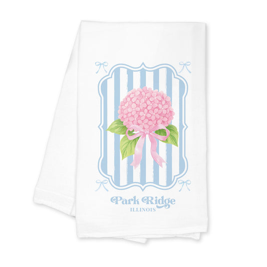 Cotton Tea Towel White-Hydrangea Cottage Park Ridge Illinois -0