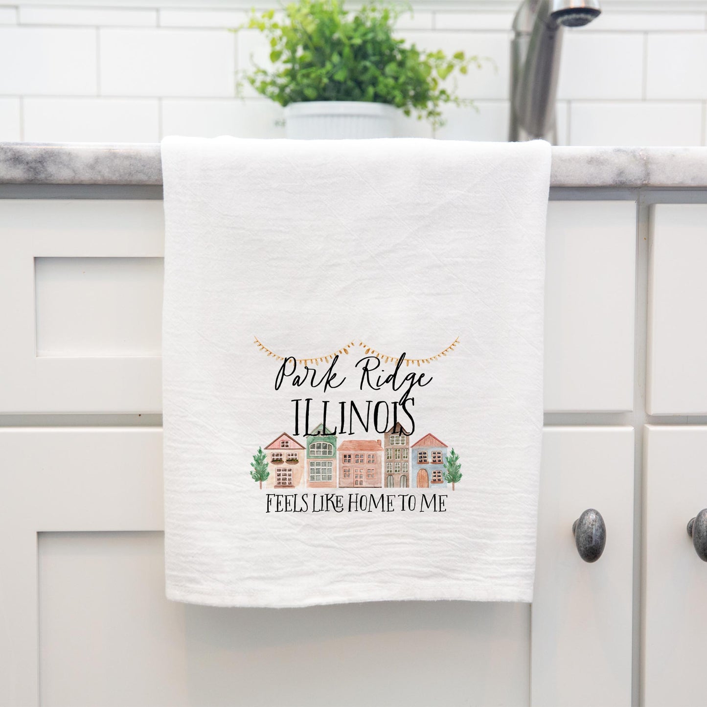 Cotton Tea Towel White-Feels Like Home Park Ridge Illinois -3