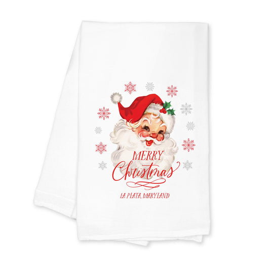 Cotton Tea Towel White-Classic Santa La Plata Maryland -0