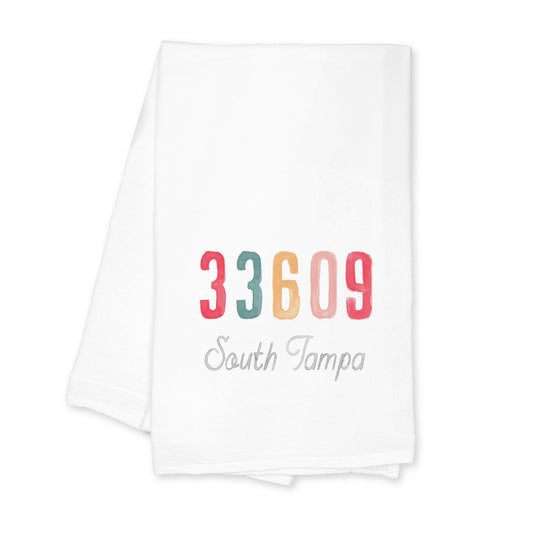 Cotton Tea Towel White-Watercolor ZIP 33609 South Tampa -0