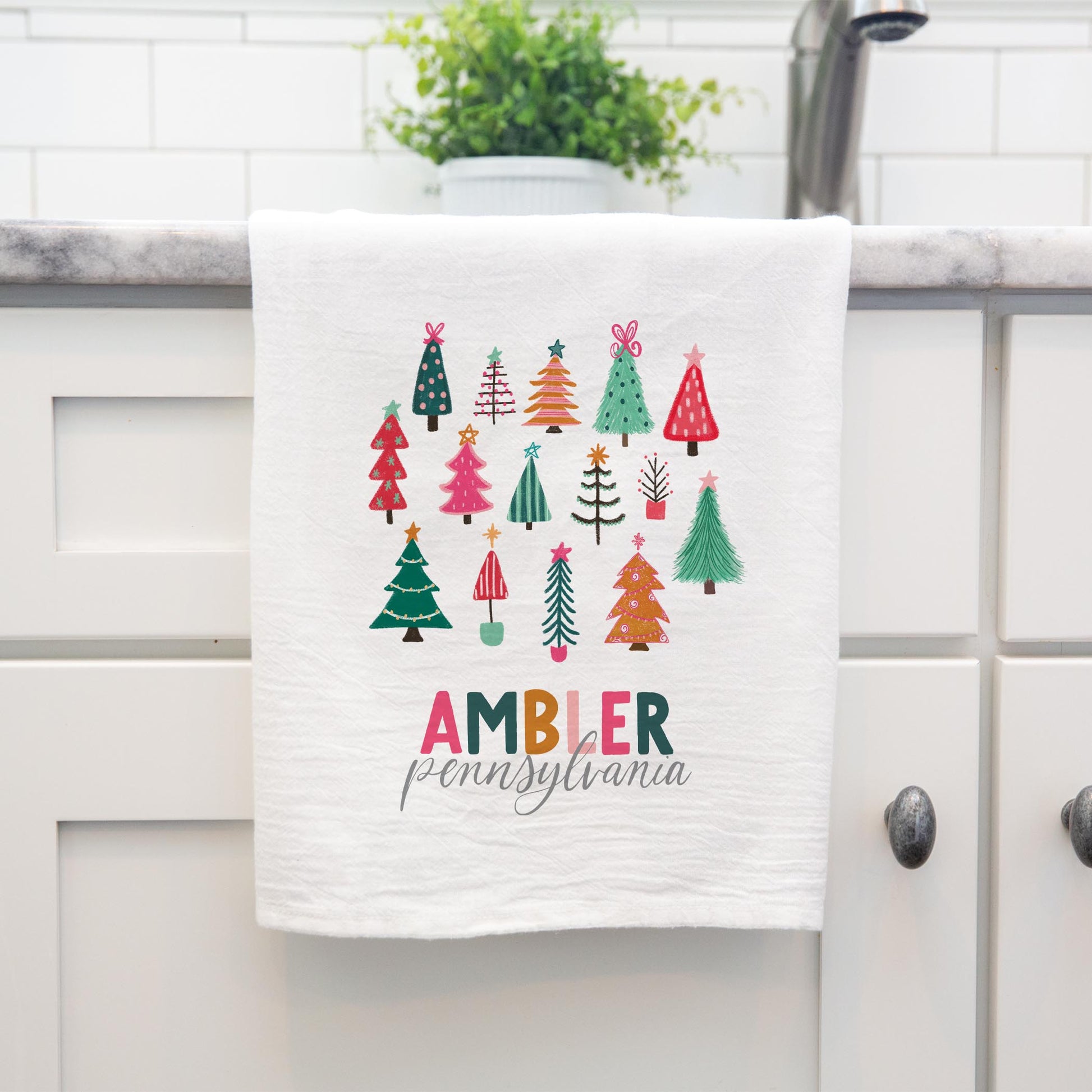 Cotton Tea Towel White-Whimsy Wonderland Ambler Pennsylvania -3