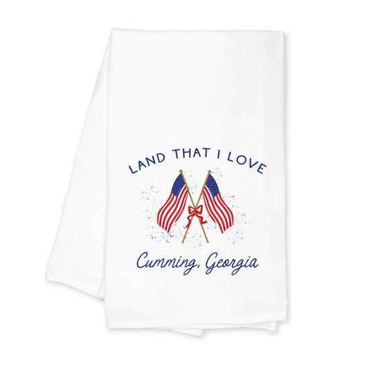Cotton Tea Towel White-American Summer Cumming Georgia -0