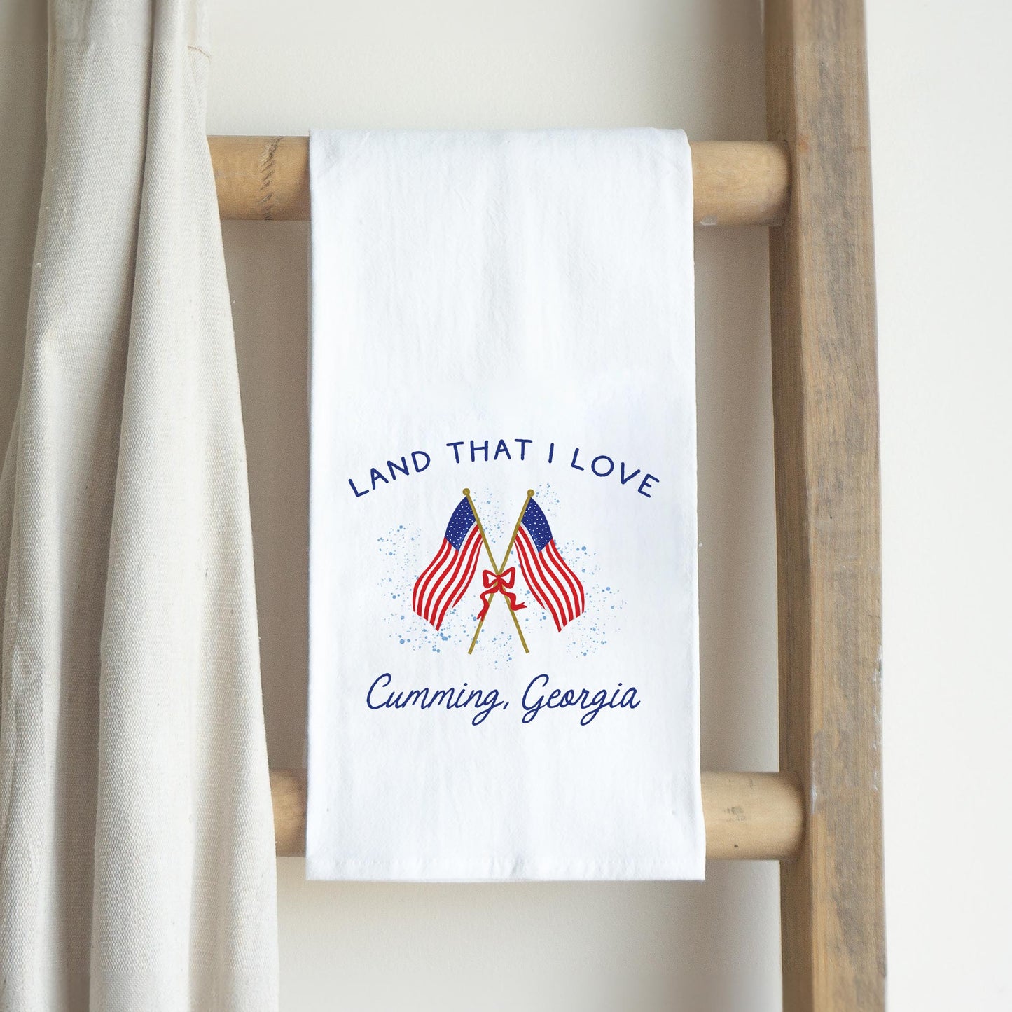 Cotton Tea Towel White-American Summer Cumming Georgia -2