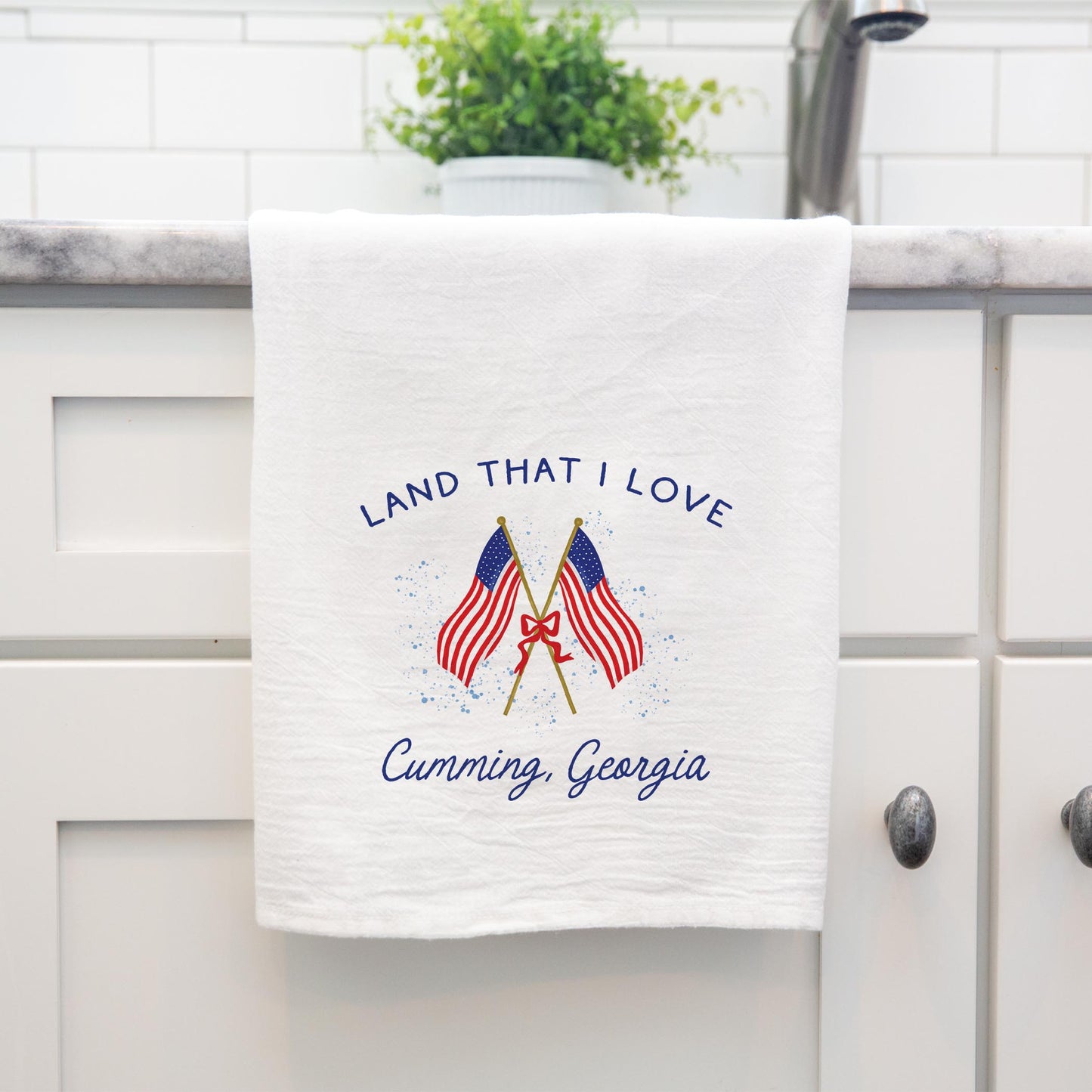 Cotton Tea Towel White-American Summer Cumming Georgia -3