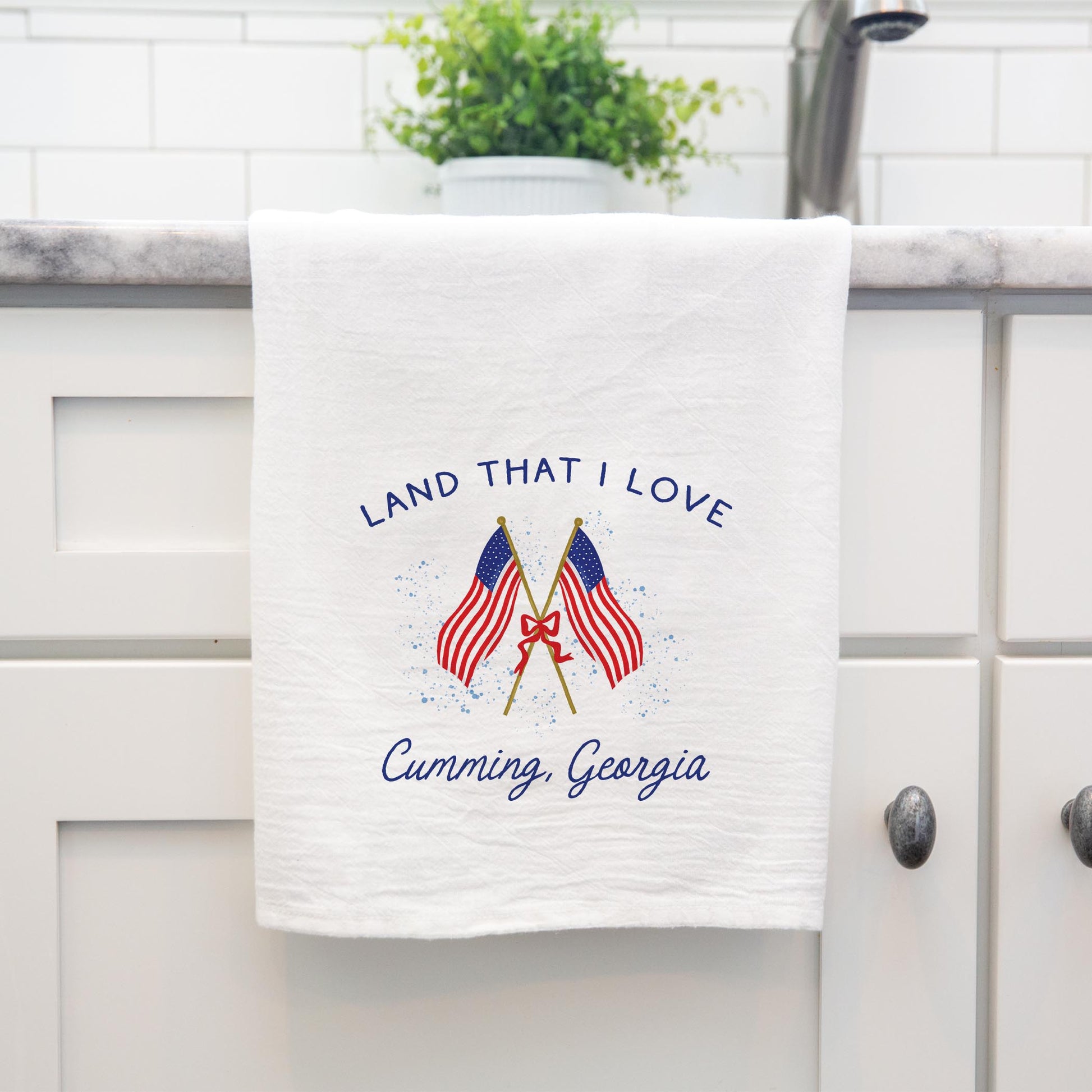 Cotton Tea Towel White-American Summer Cumming Georgia -3