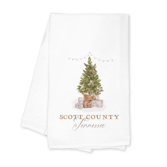 Cotton Tea Towel White-Cottage Tree Scott County Tennessee -0