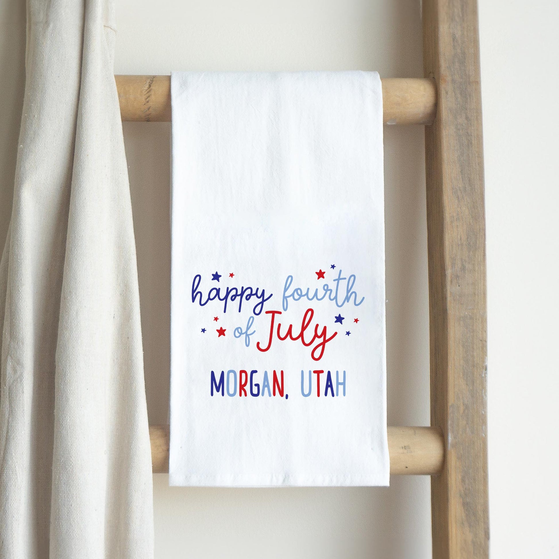 Cotton Tea Towel White-4th Of July Morgan Utah -2