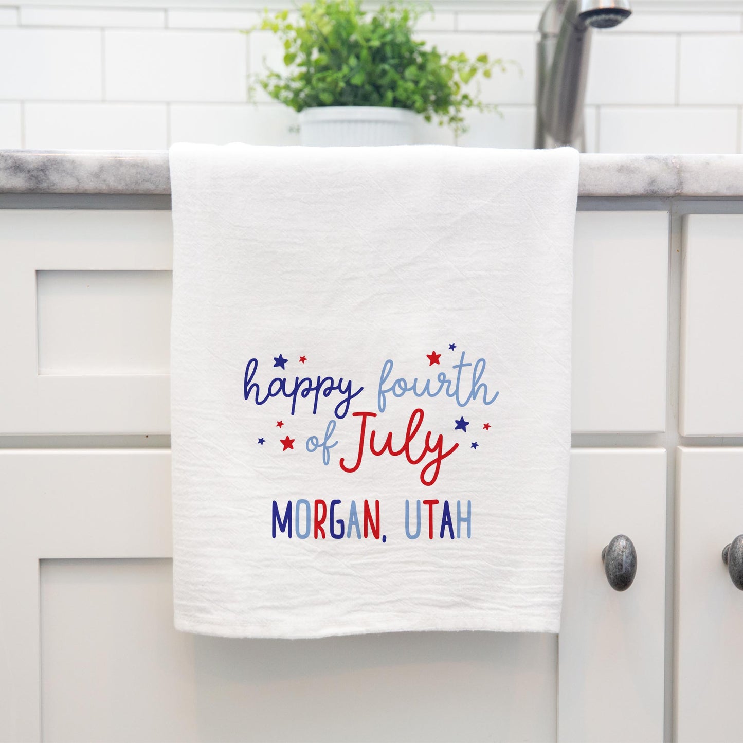 Cotton Tea Towel White-4th Of July Morgan Utah -3