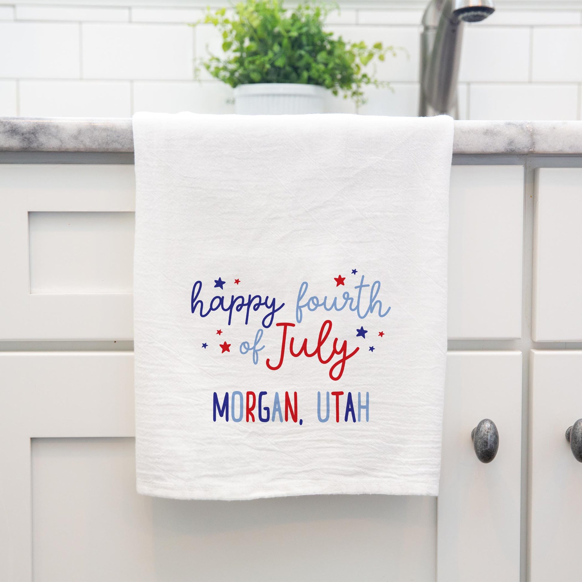 Cotton Tea Towel White-4th Of July Morgan Utah -3