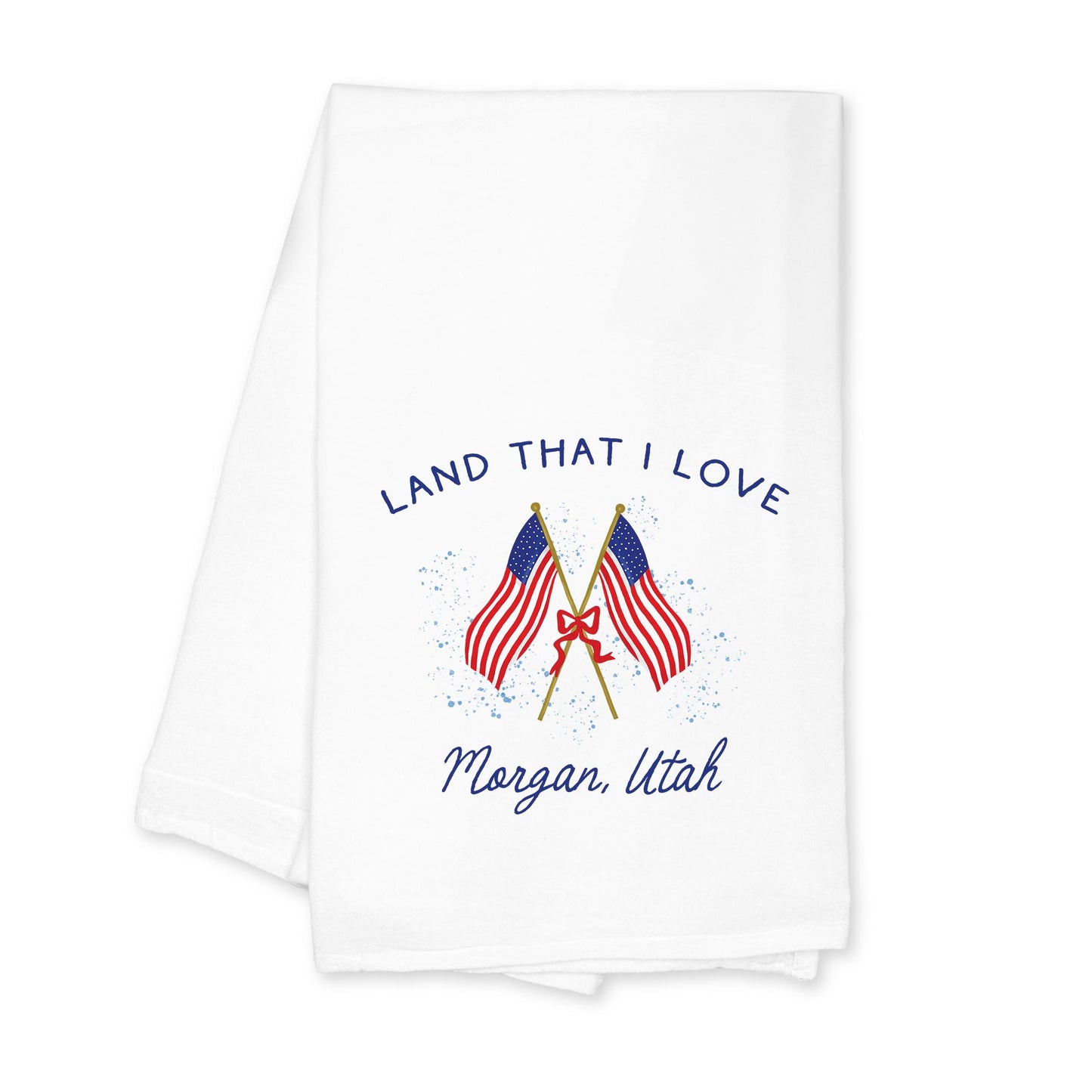 Cotton Tea Towel White-American Summer Morgan Utah -0