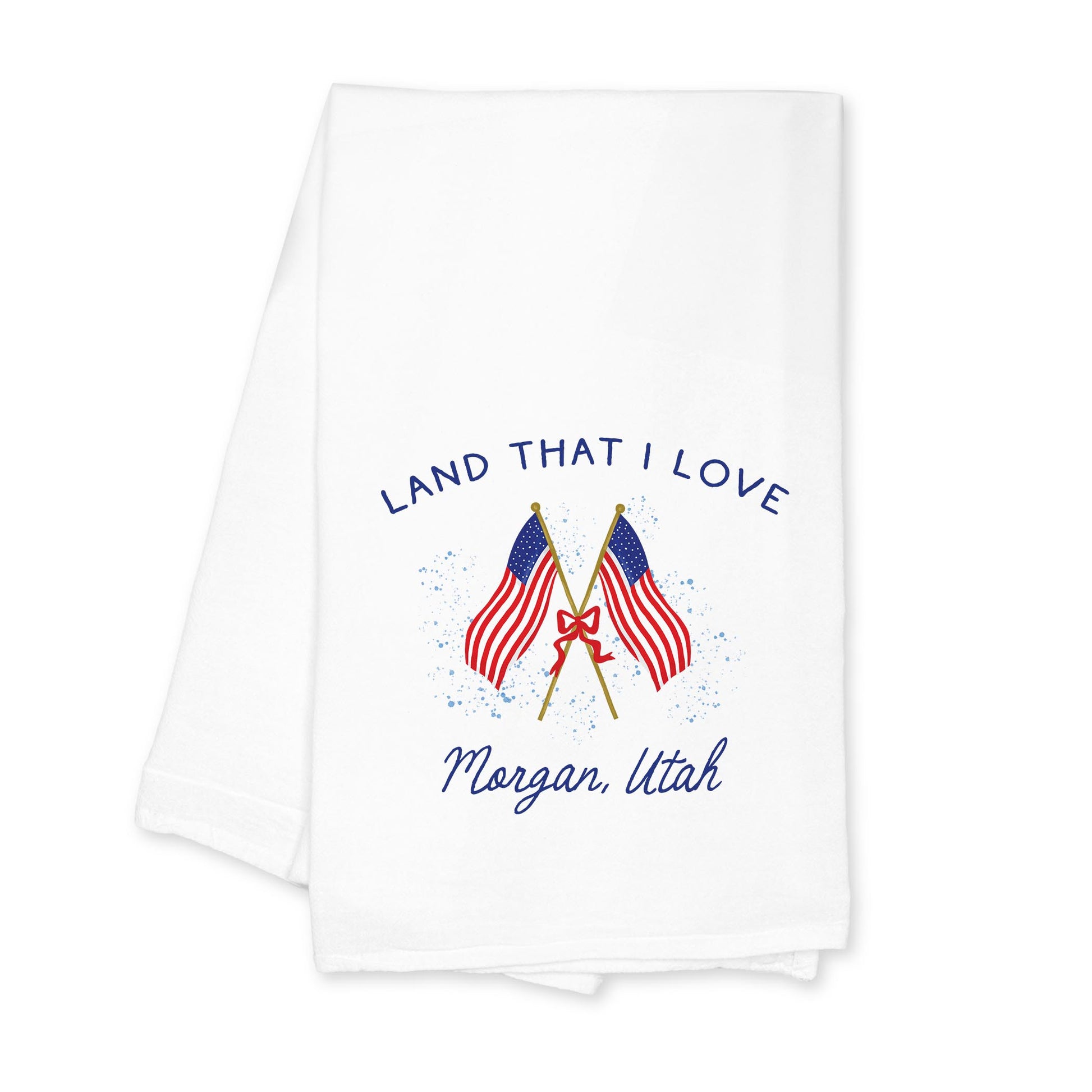 Cotton Tea Towel White-American Summer Morgan Utah -0