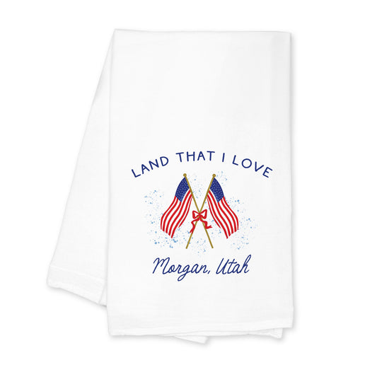 Cotton Tea Towel White-American Summer Morgan Utah -0