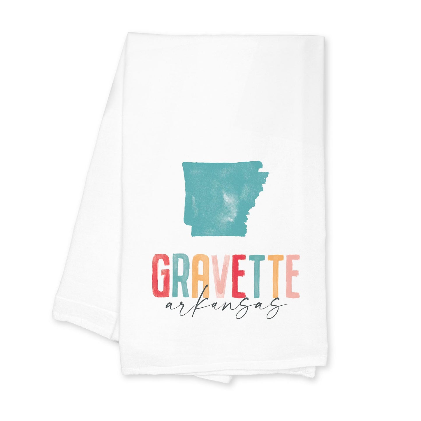 Cotton Tea Towel White-Gravettects1798watercolorcity