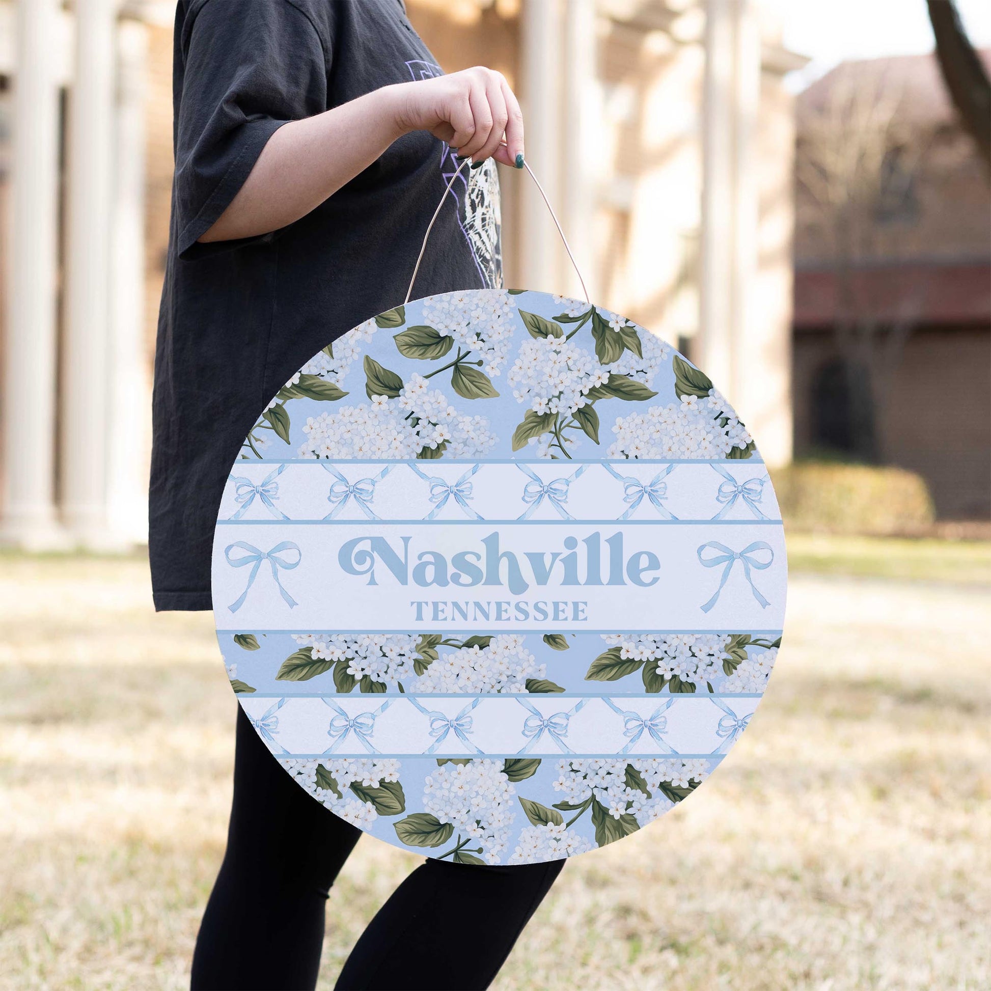 20" Door Hanger-Love+Local Hydrangea Cottage -2