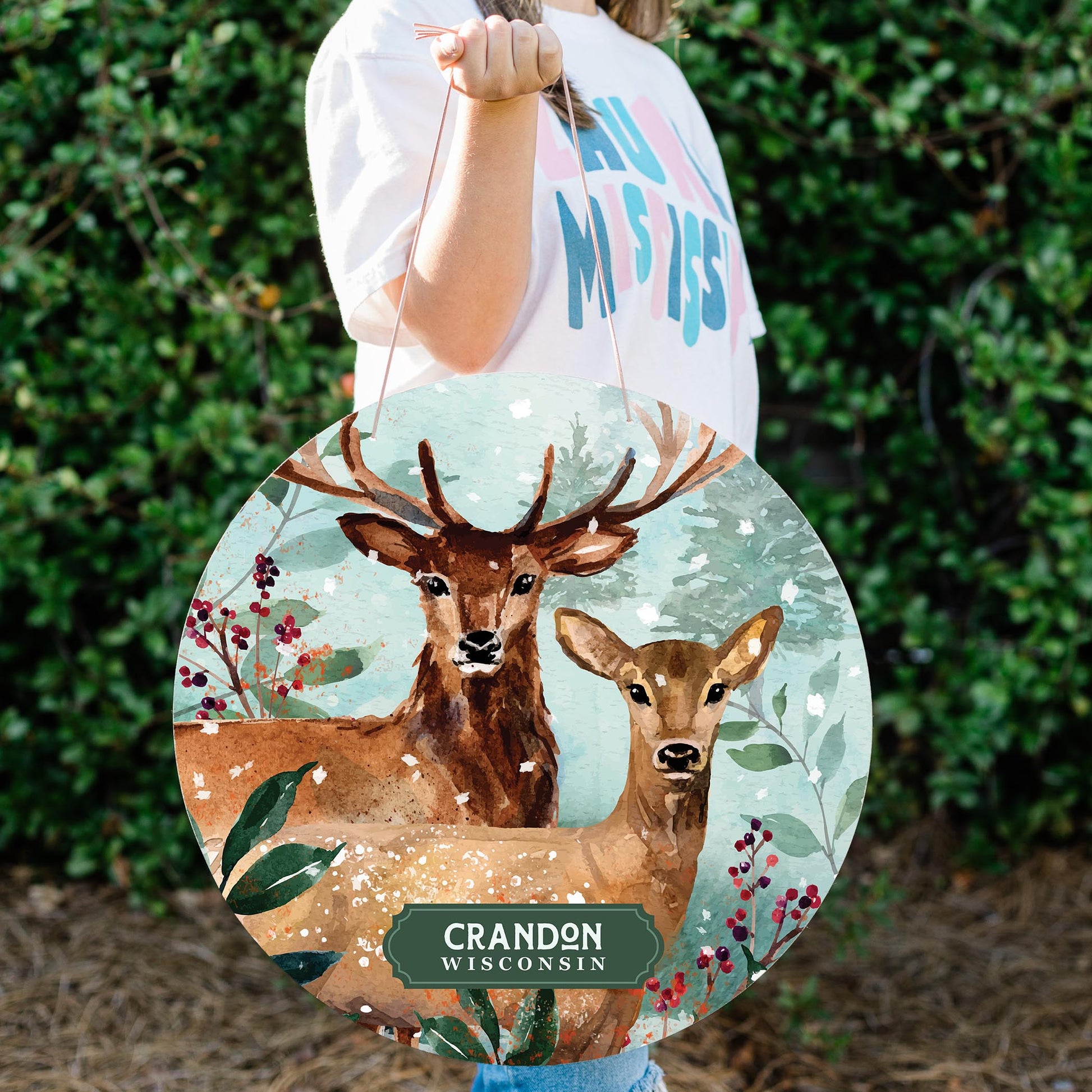 20" Door Hanger-Love+Local Woodland -1