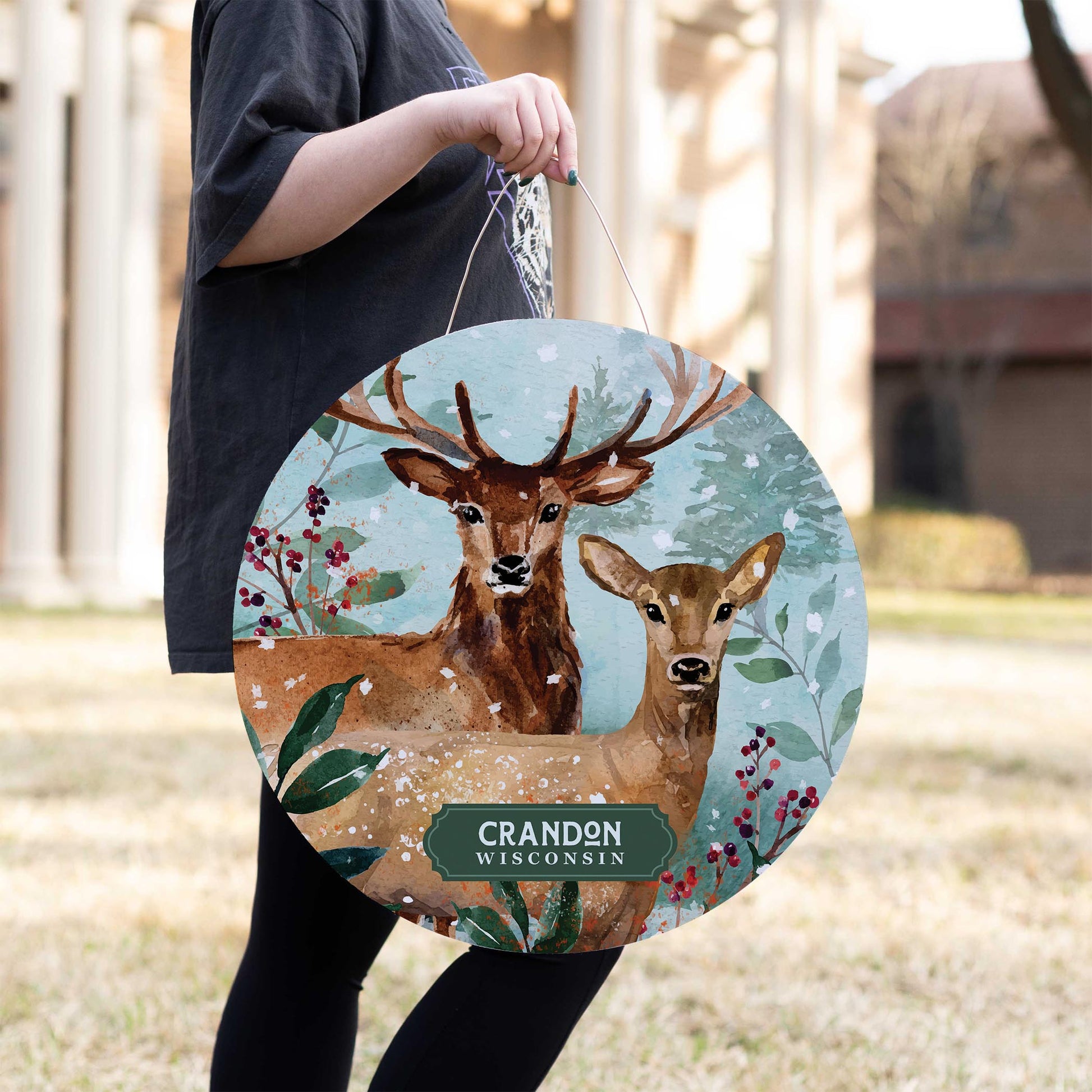 20" Door Hanger-Love+Local Woodland -2