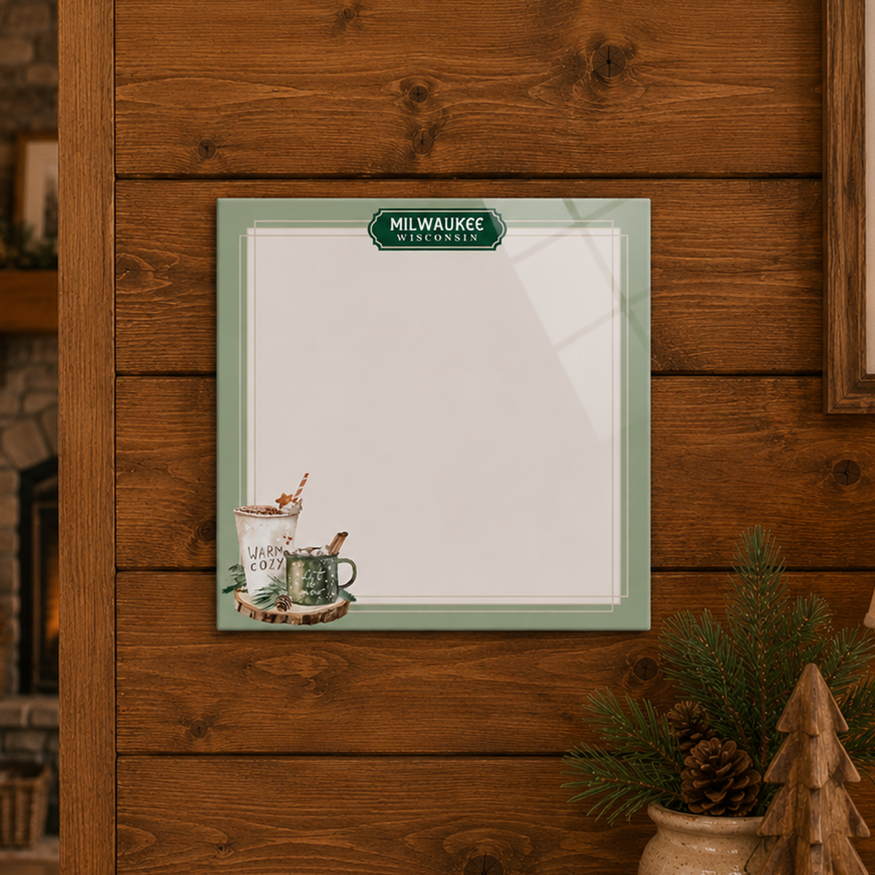 8x8 Glass Dry Erase-Woodland | Custom | Personalize
