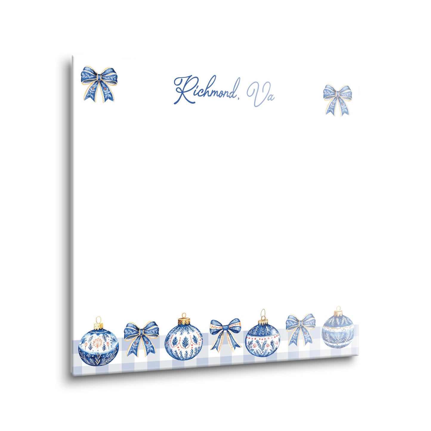 8x8 Glass Dry Erase-Love+Local Blue Noel - A Grand Millennial Christmas
