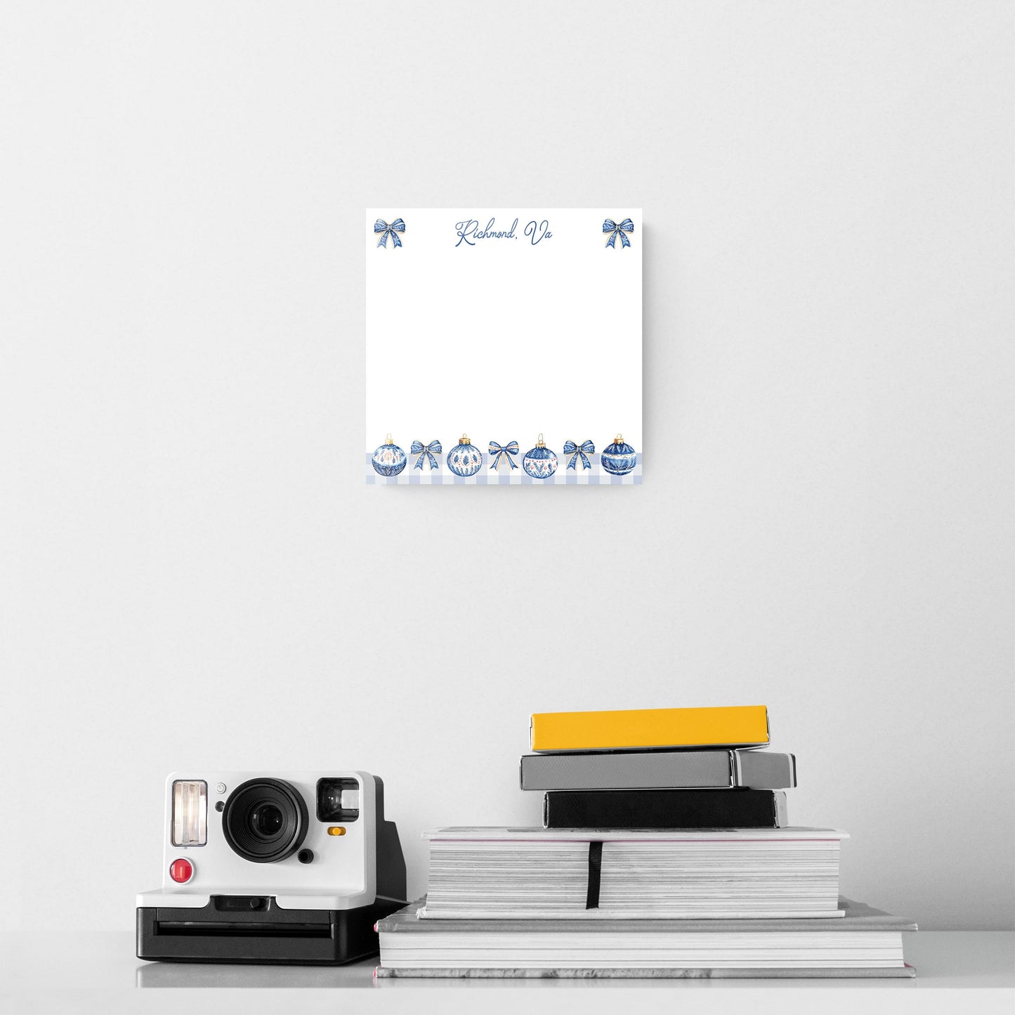8x8 Glass Dry Erase-Love+Local Blue Noel - A Grand Millennial Christmas