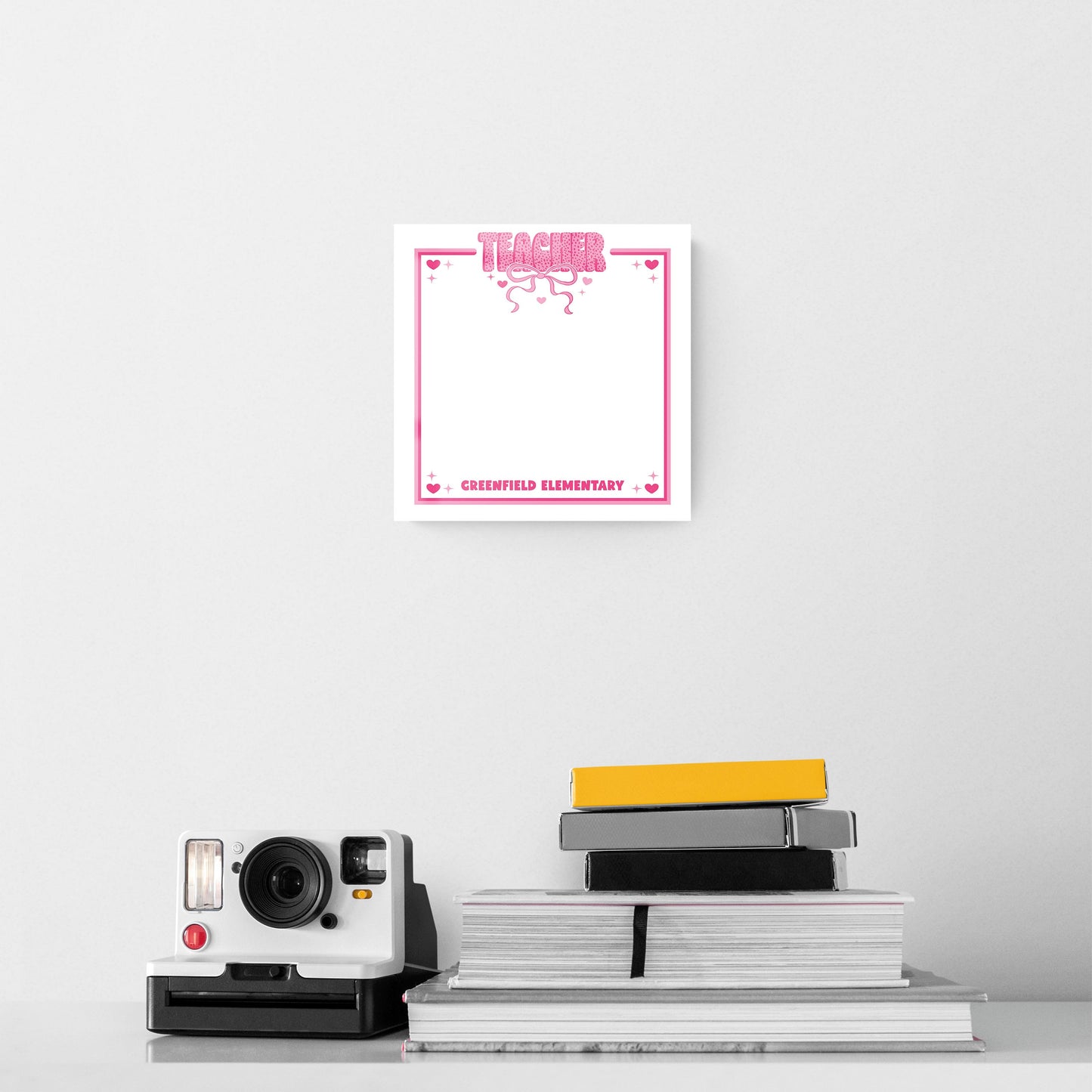 8x8 Glass Dry Erase-Love+Local Classroom Coquette Teacher Bow -3