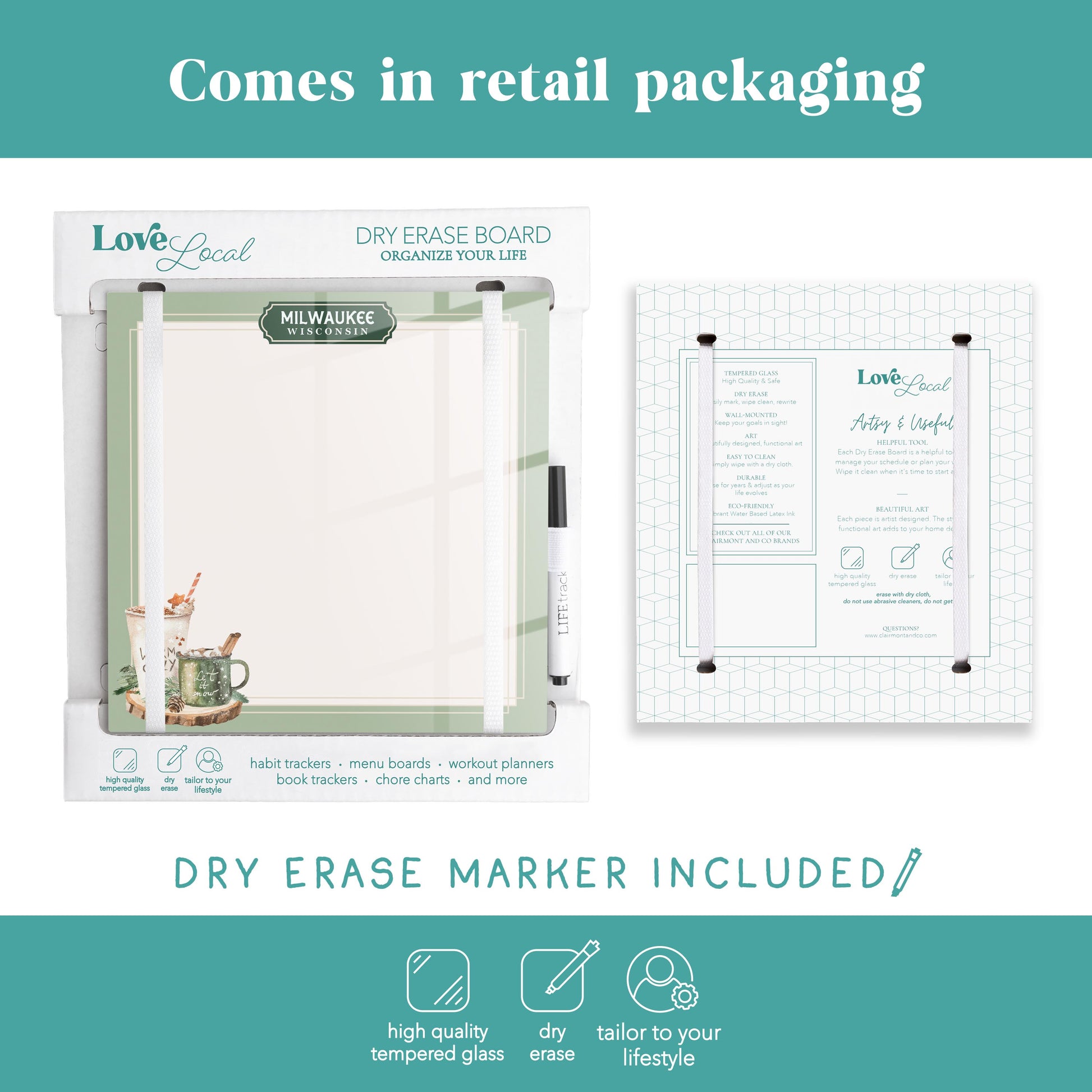 8x8 Glass Dry Erase-Love+Local Woodland -5