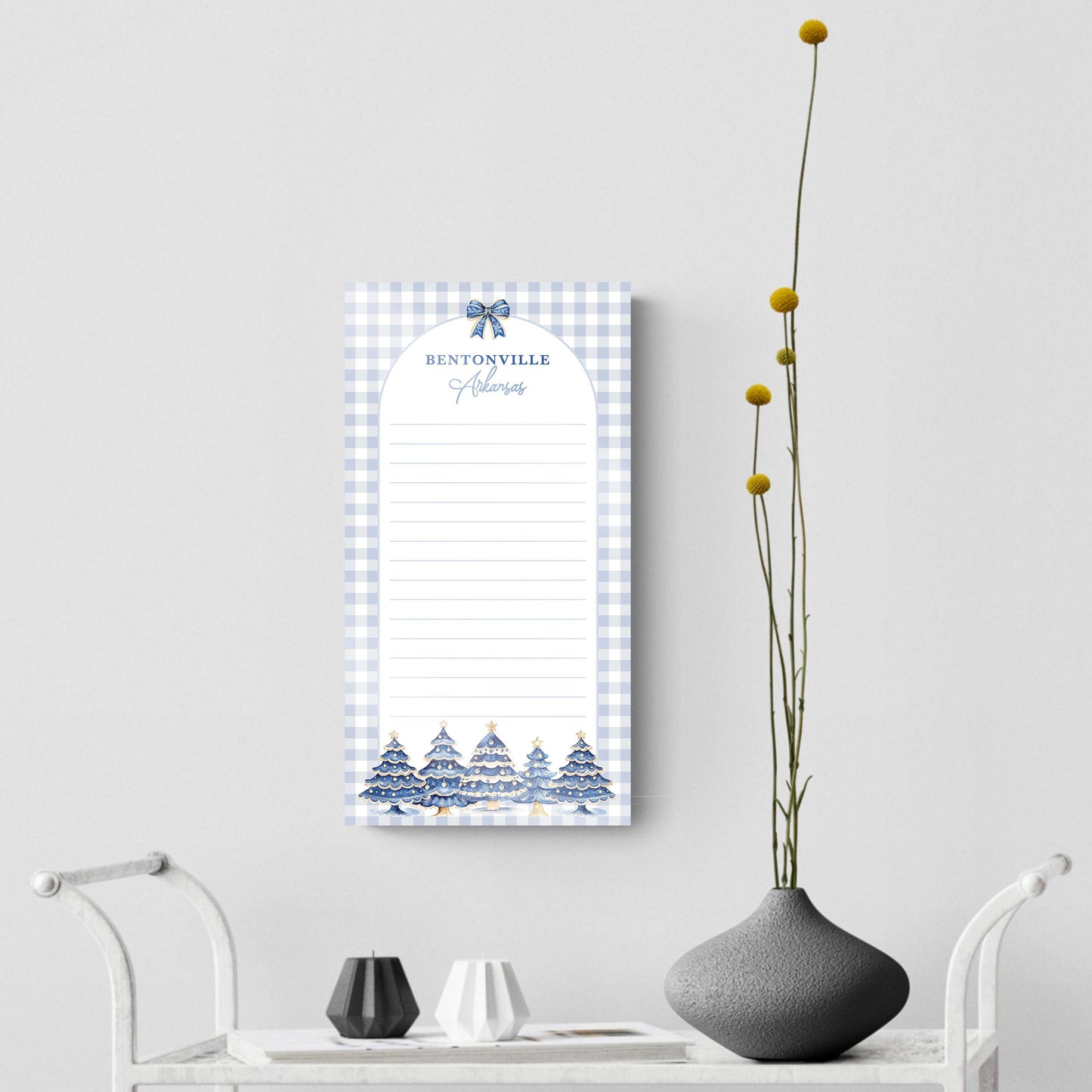 8x16 Glass Dry Erase-Love+Local Blue Noel - A Grand Millennial Christmas