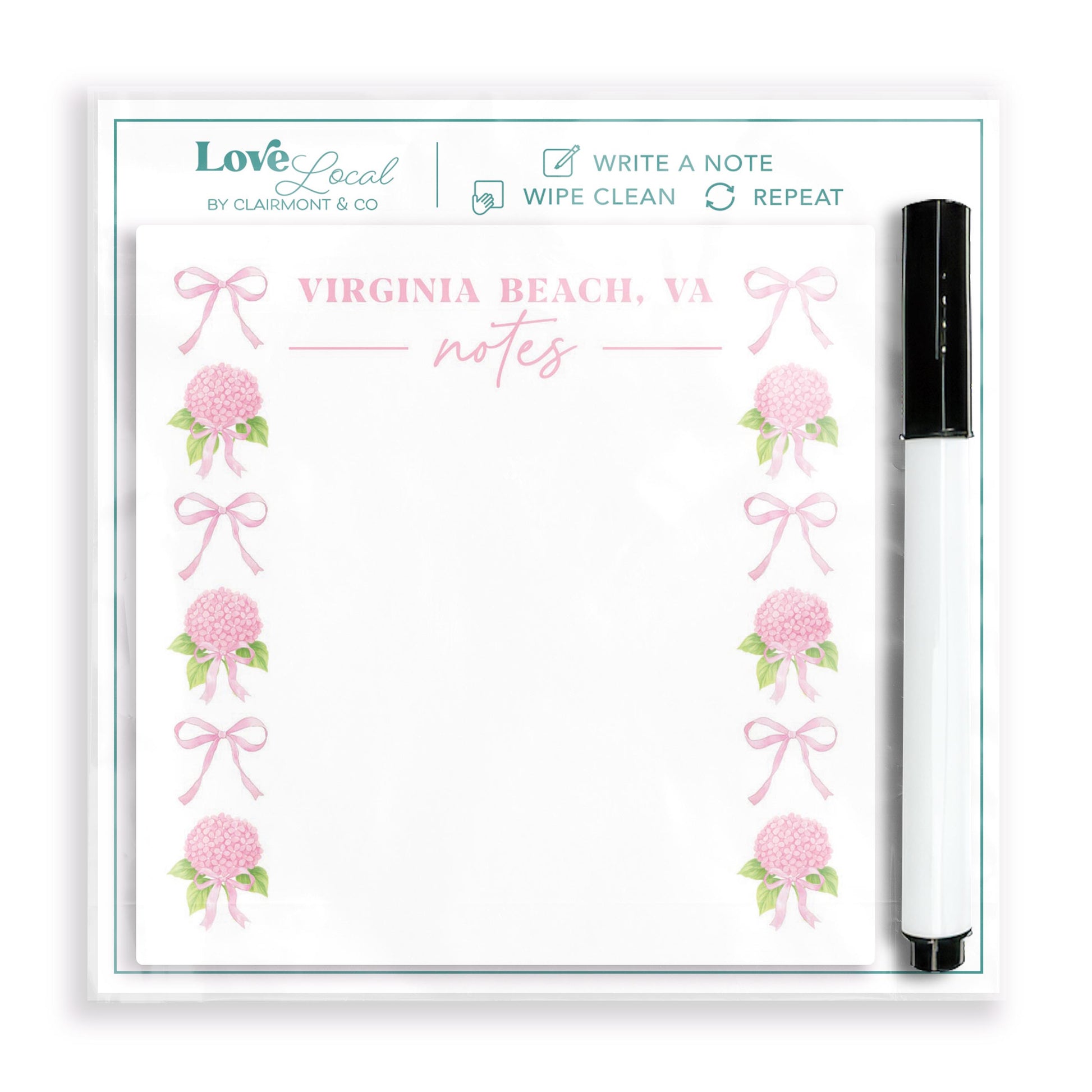 4x4 Clear Reminder Love Local-Love+Local Hydrangea Cottage -0