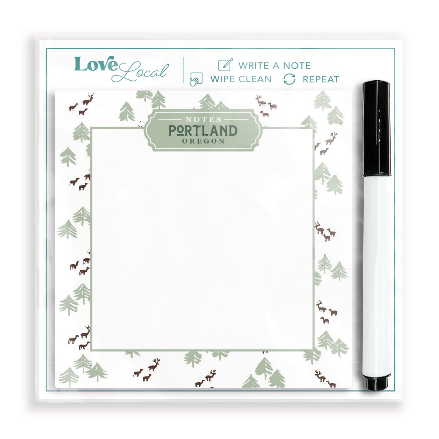 4x4 Clear Reminder Love Local-Love+Local Woodland -0