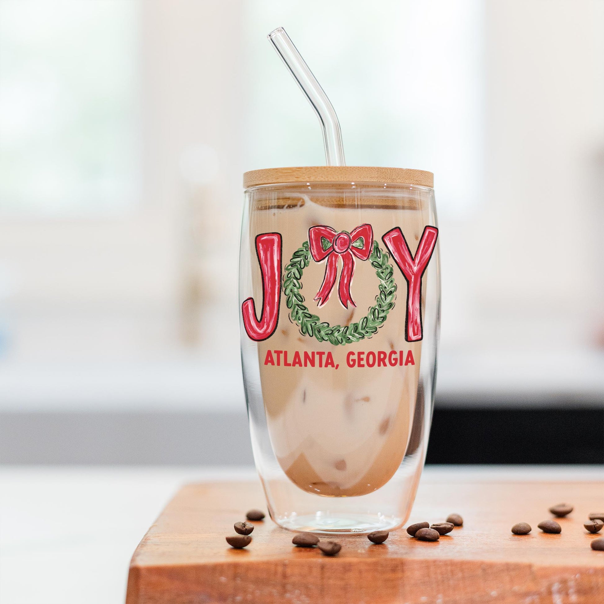 16oz Double Insulated Glass Tumbler-Love+Local Make It Merry -2