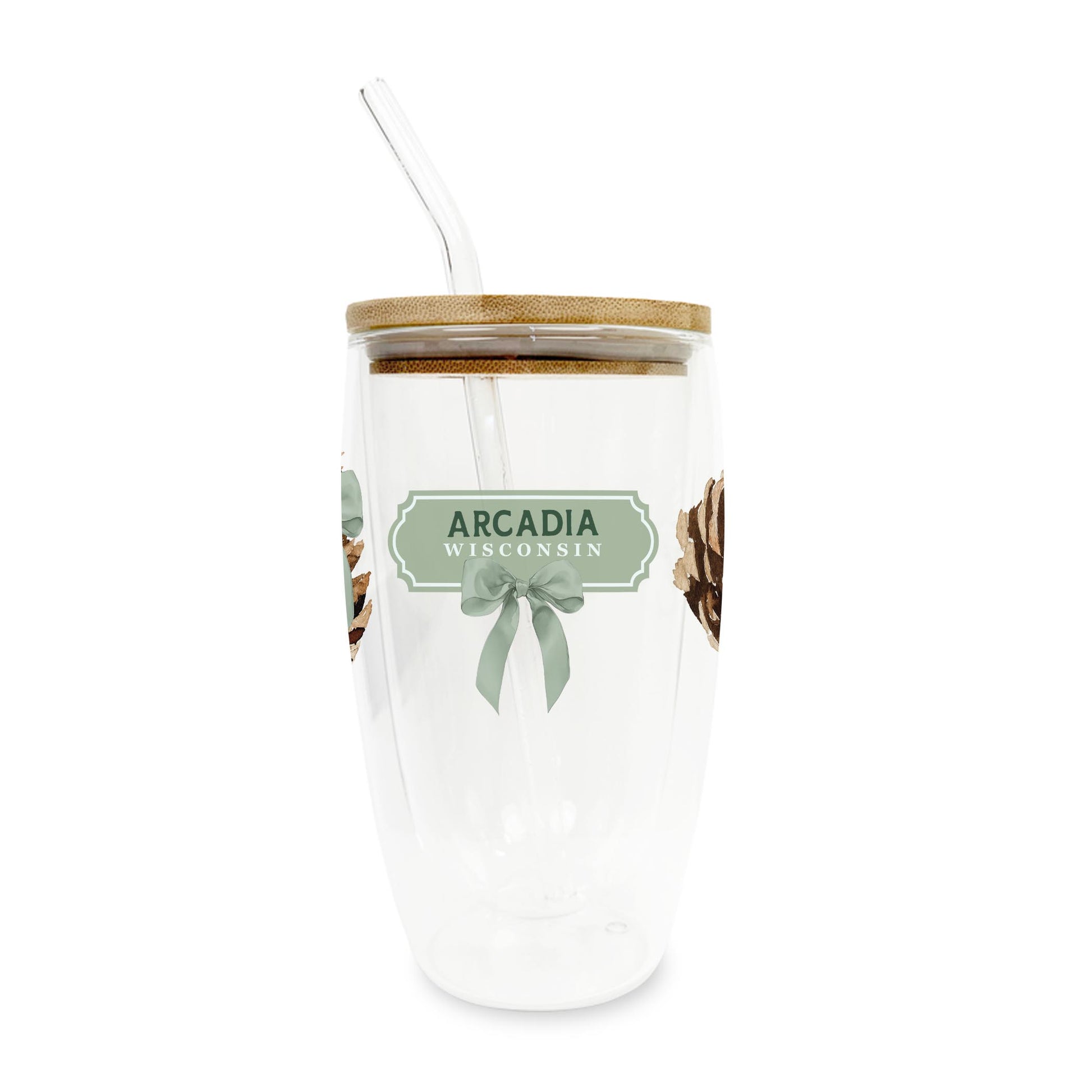 16oz Double Insulated Glass Tumbler-Love+Local Woodland -0