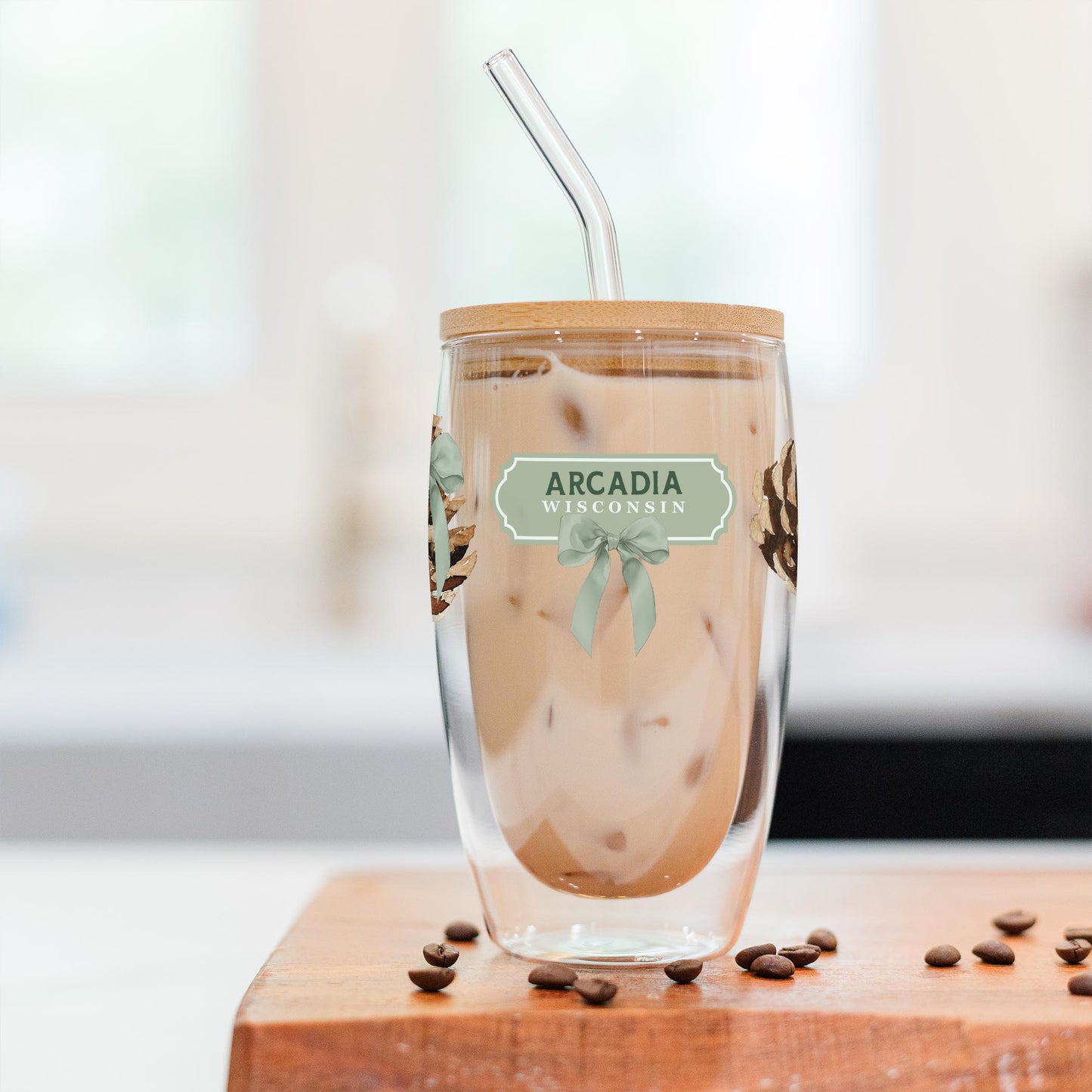 16oz Double Insulated Glass Tumbler-Love+Local Woodland -2