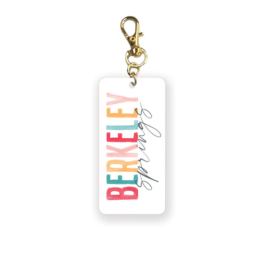 Acrylic Keychain-Watercolor City Berkeley Springs -0