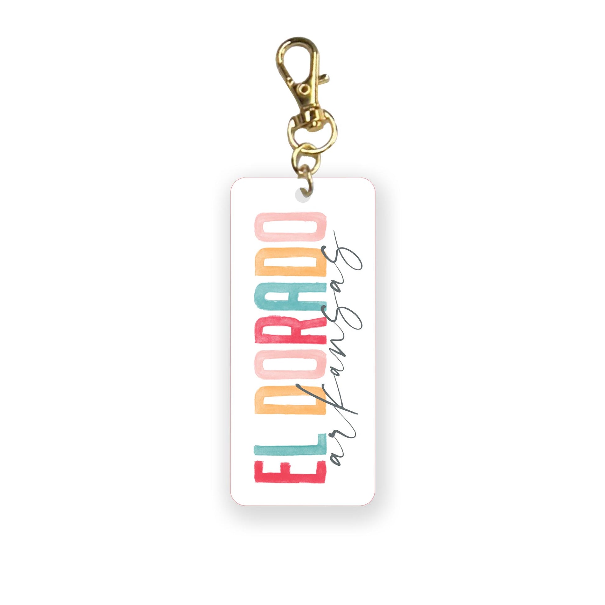 Acrylic Keychain-Watercolor City El Dorado Arkansas -0