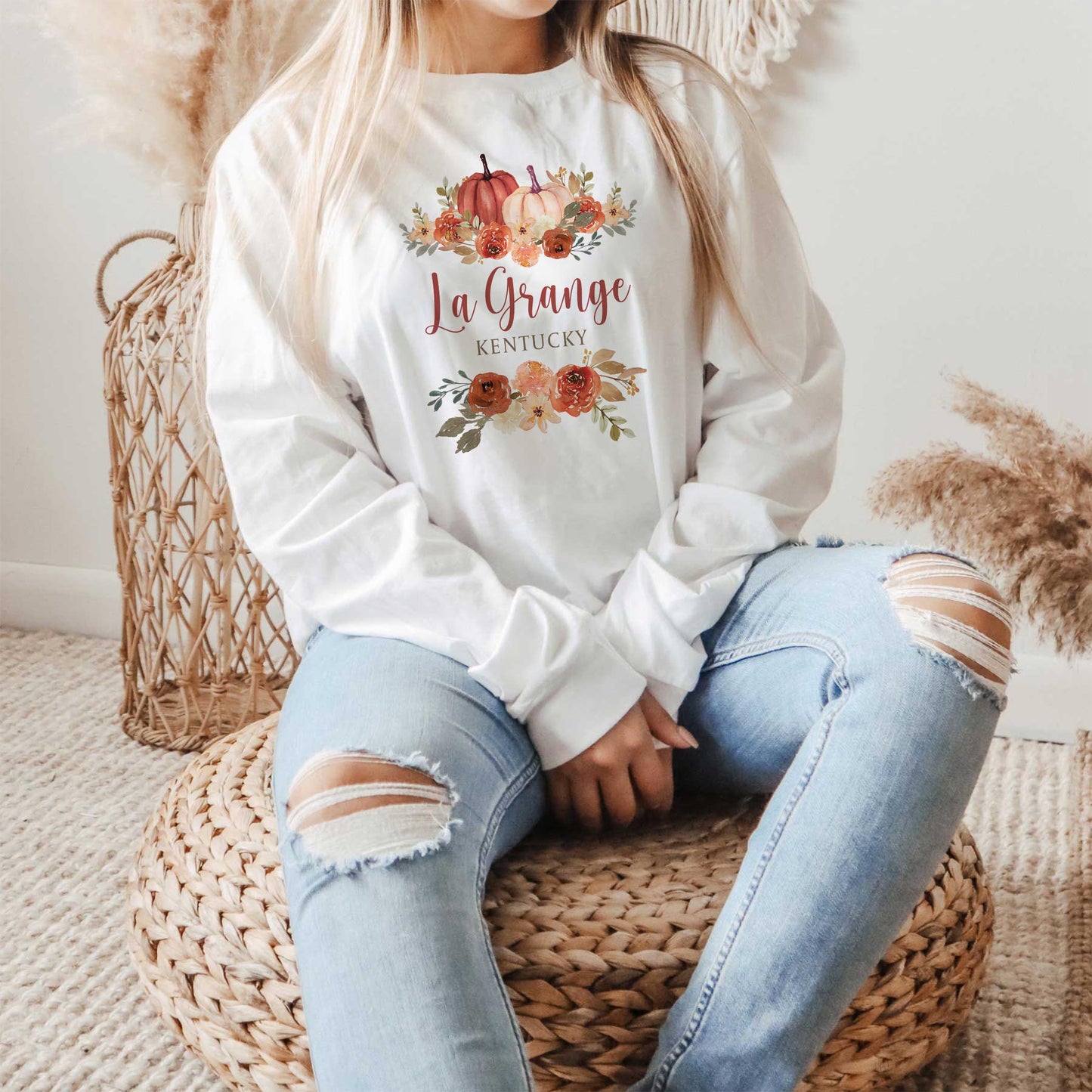 Long Sleeve T-Shirt White-Fall & Harvest La Grange Kentucky
