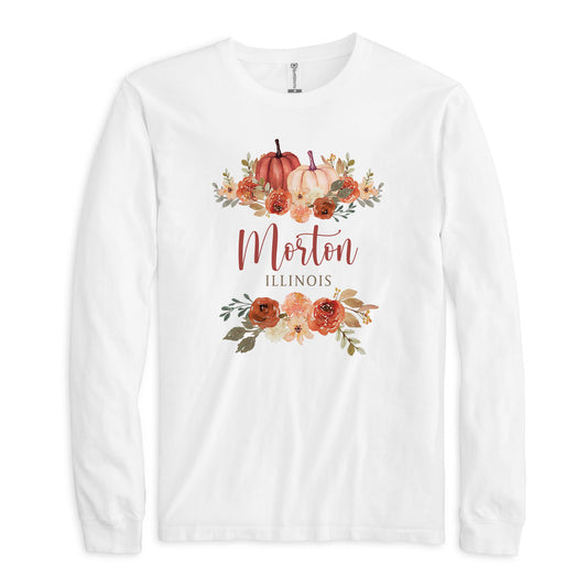 Long Sleeve T-Shirt White-Fall & Harvest Morton Illinois