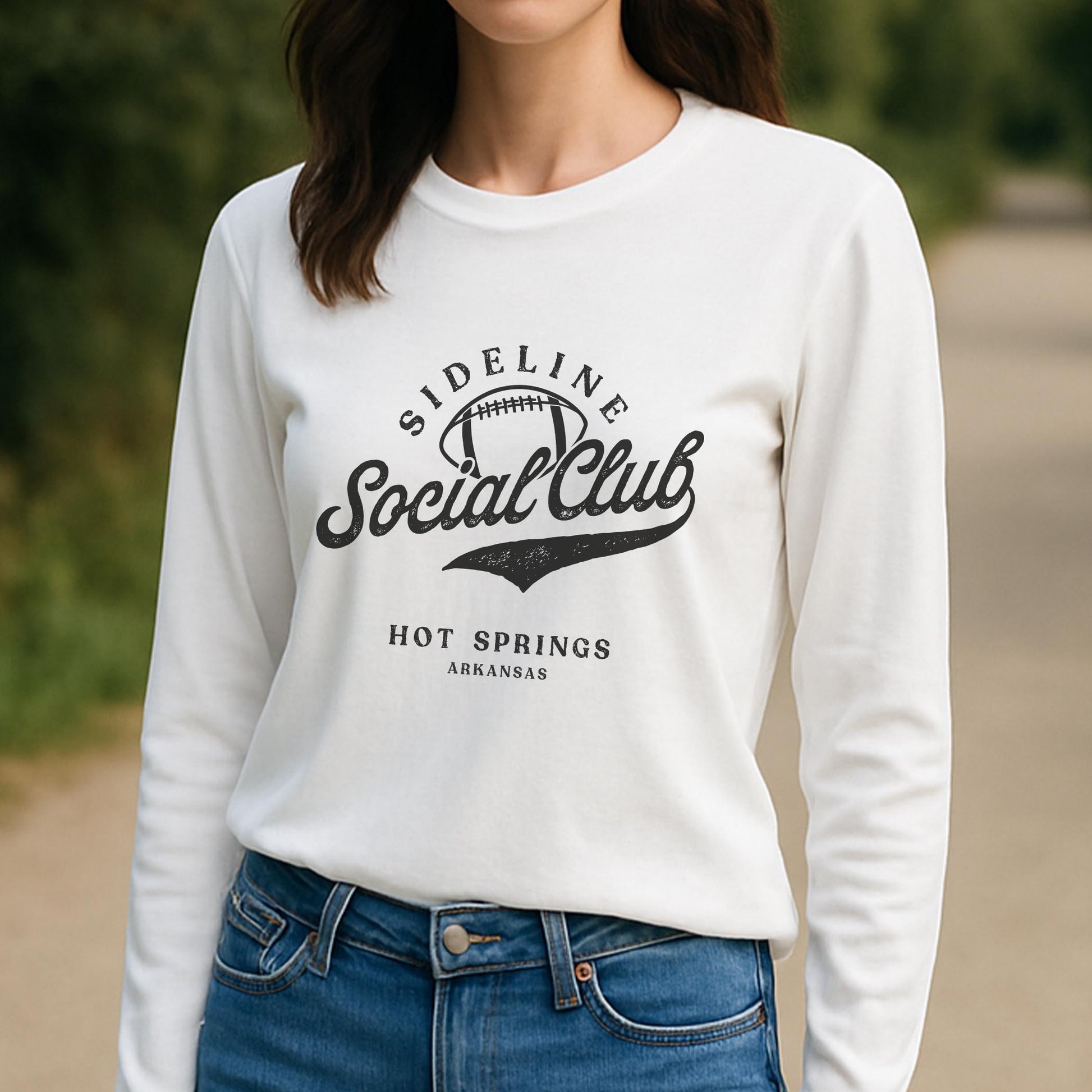 Long Sleeve T-Shirt White-Football Mom | Custom | Personalize -3